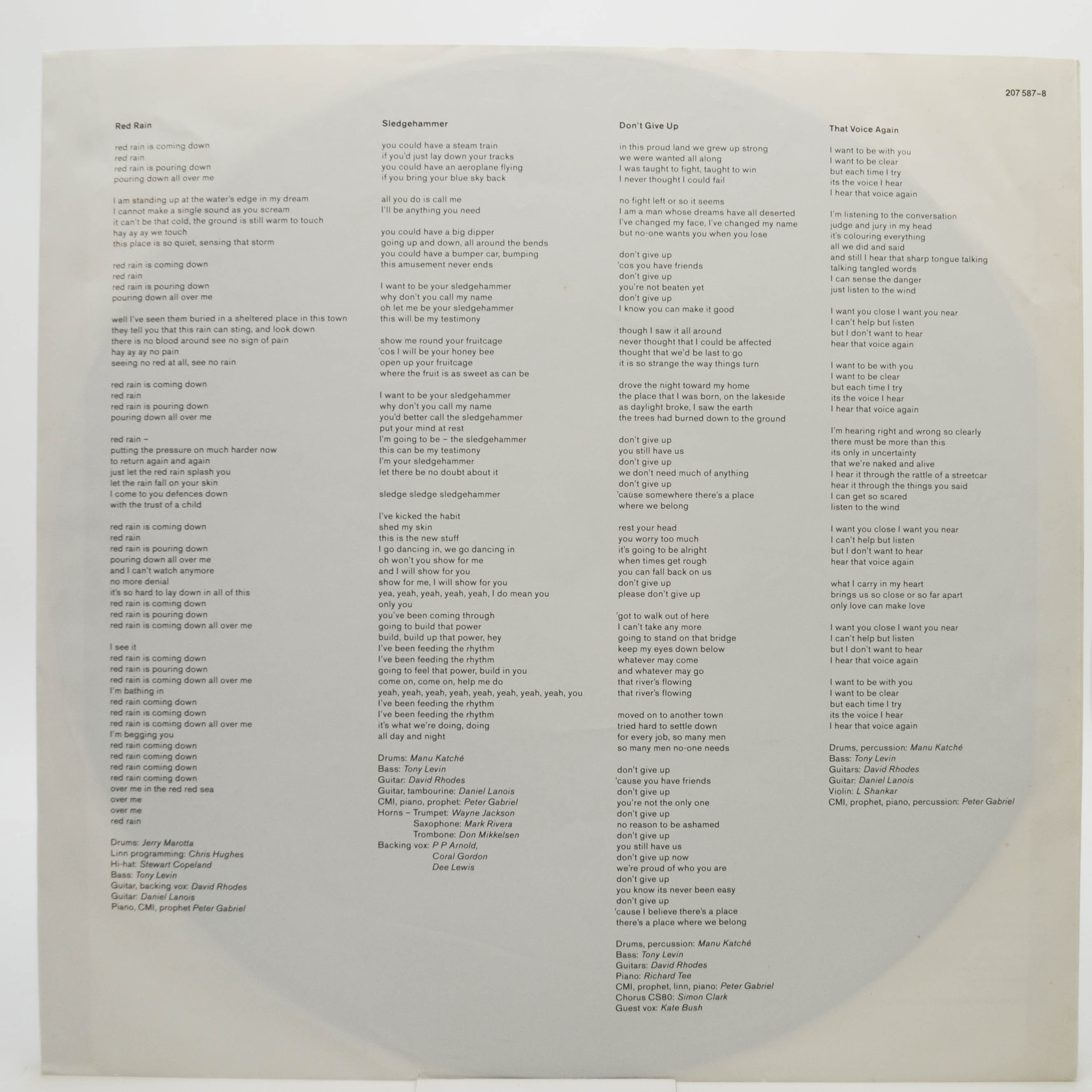 Peter Gabriel — So, 1986