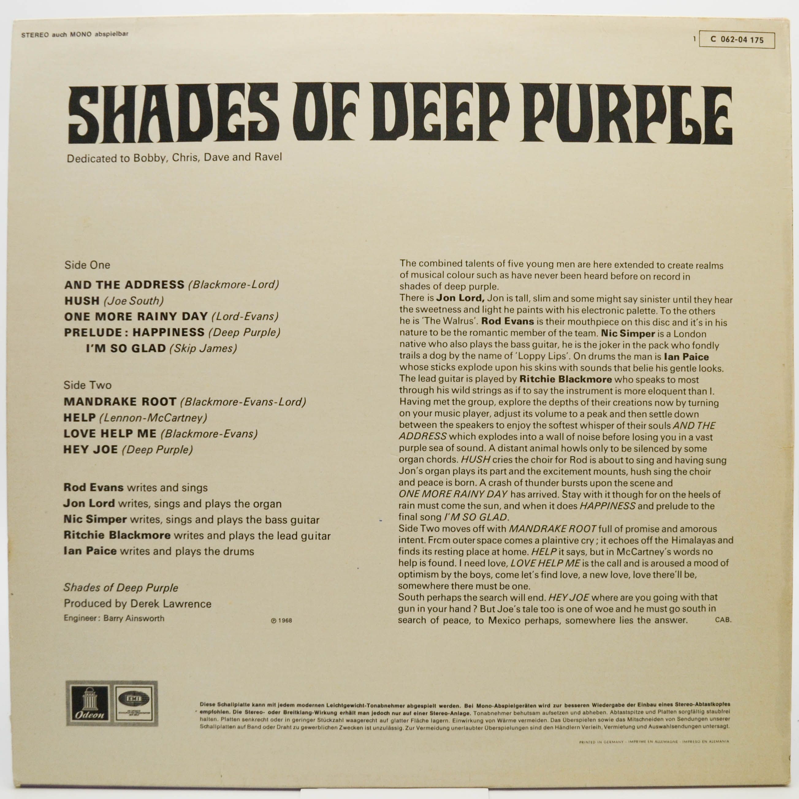 Deep Purple — Shades Of Deep Purple, 1968