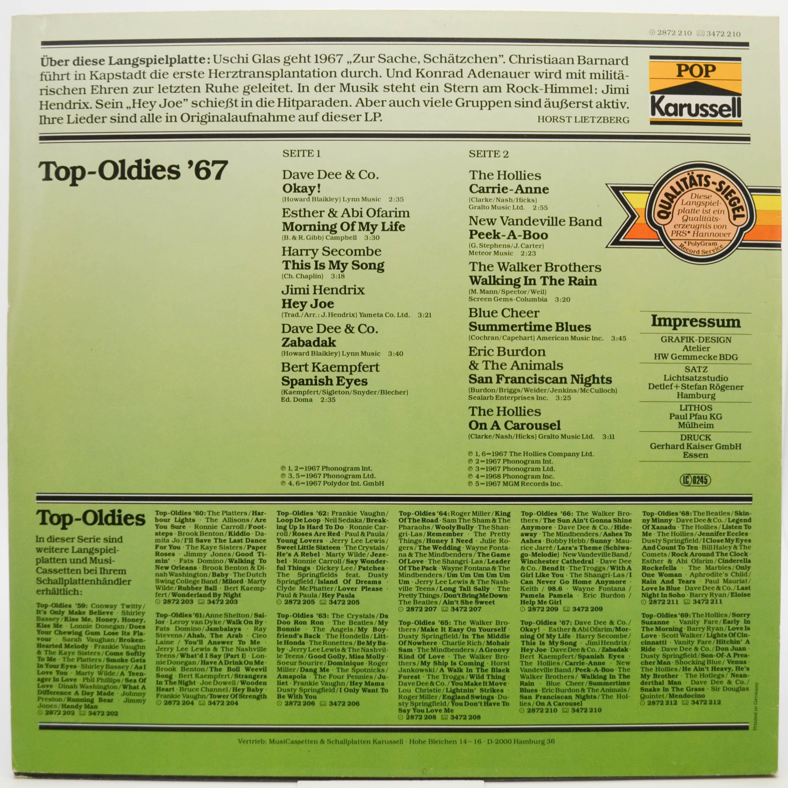 Various — 67er Top Oldies, 1976