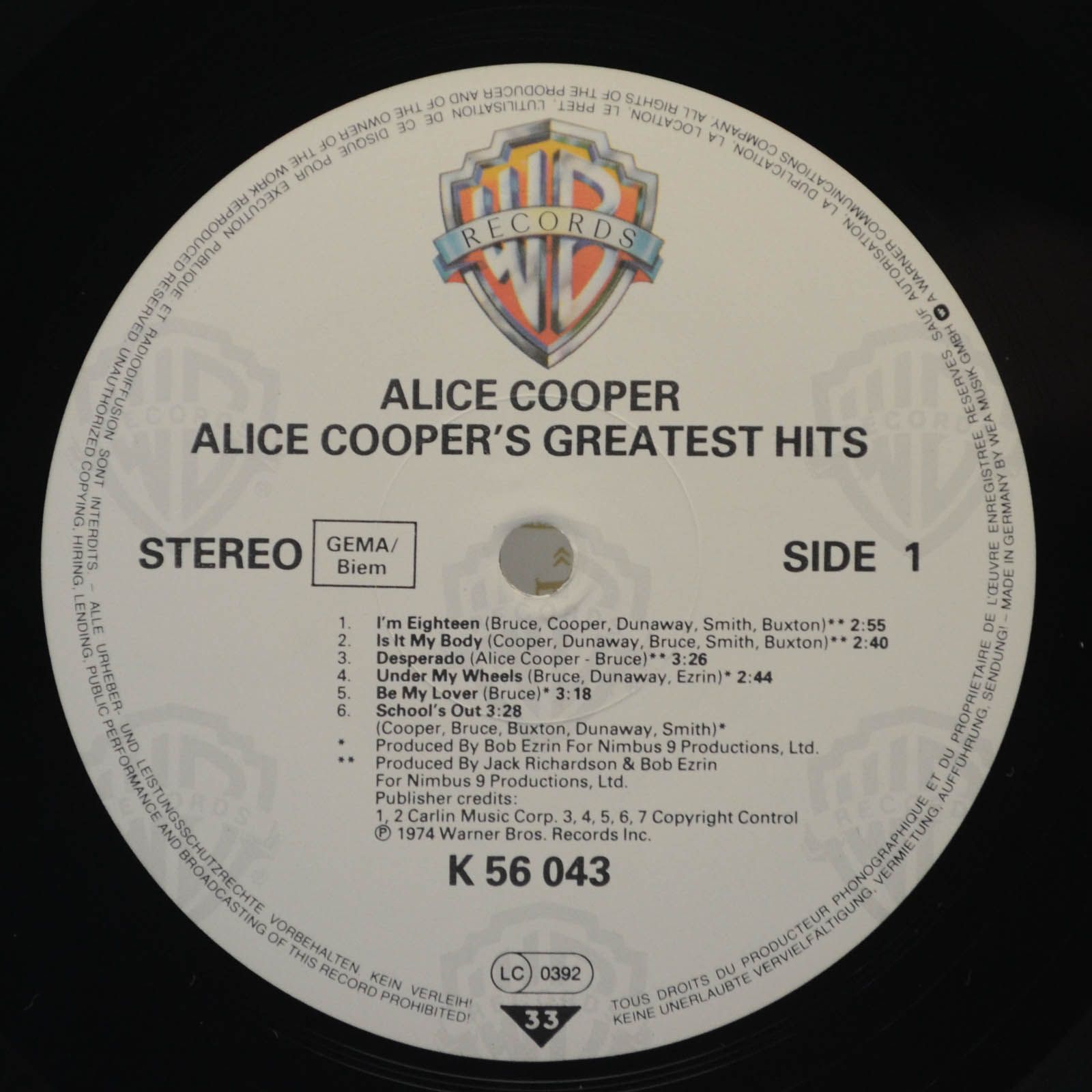 Alice Cooper — Alice Cooper's Greatest Hits, 1974