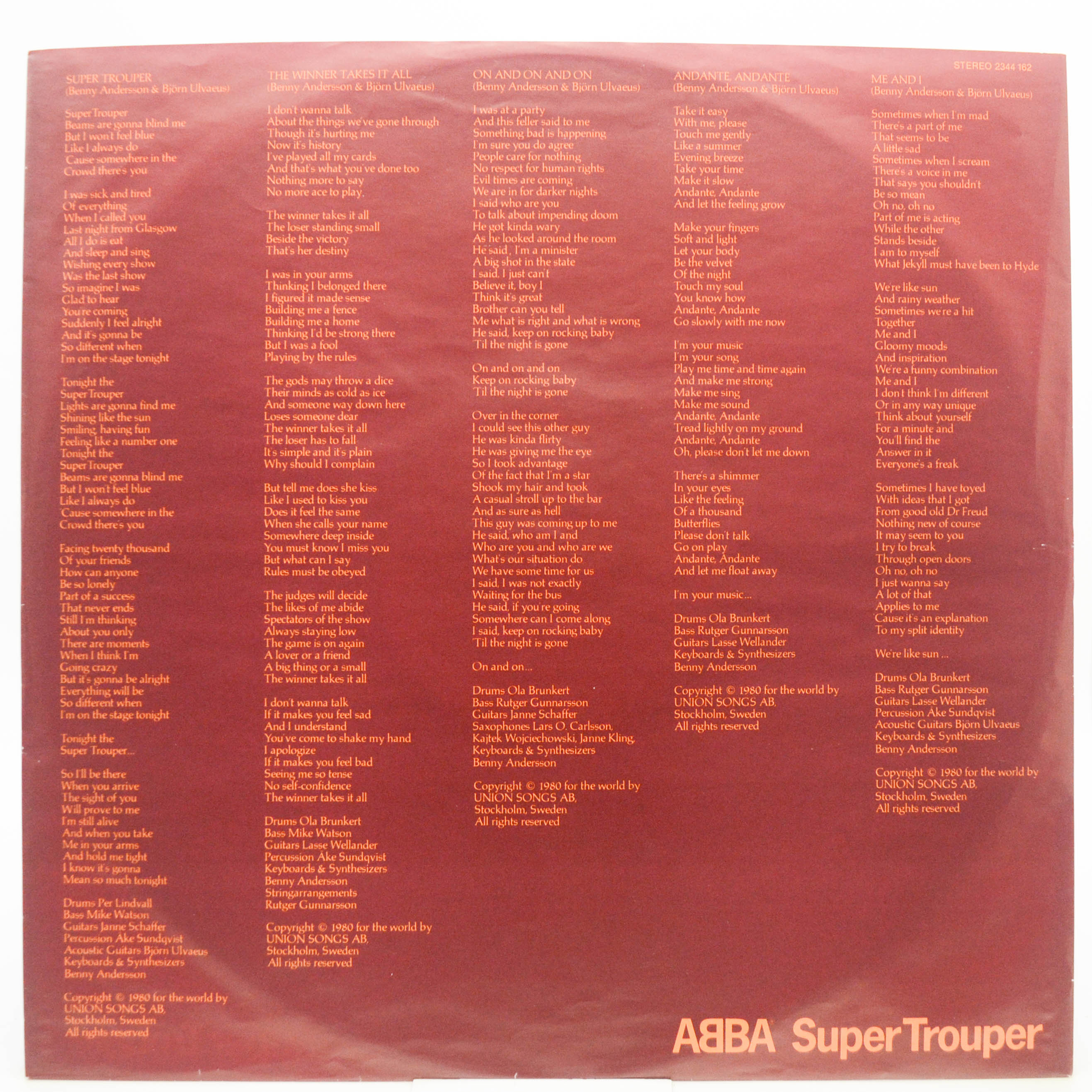 ABBA — Super Trouper, 1980