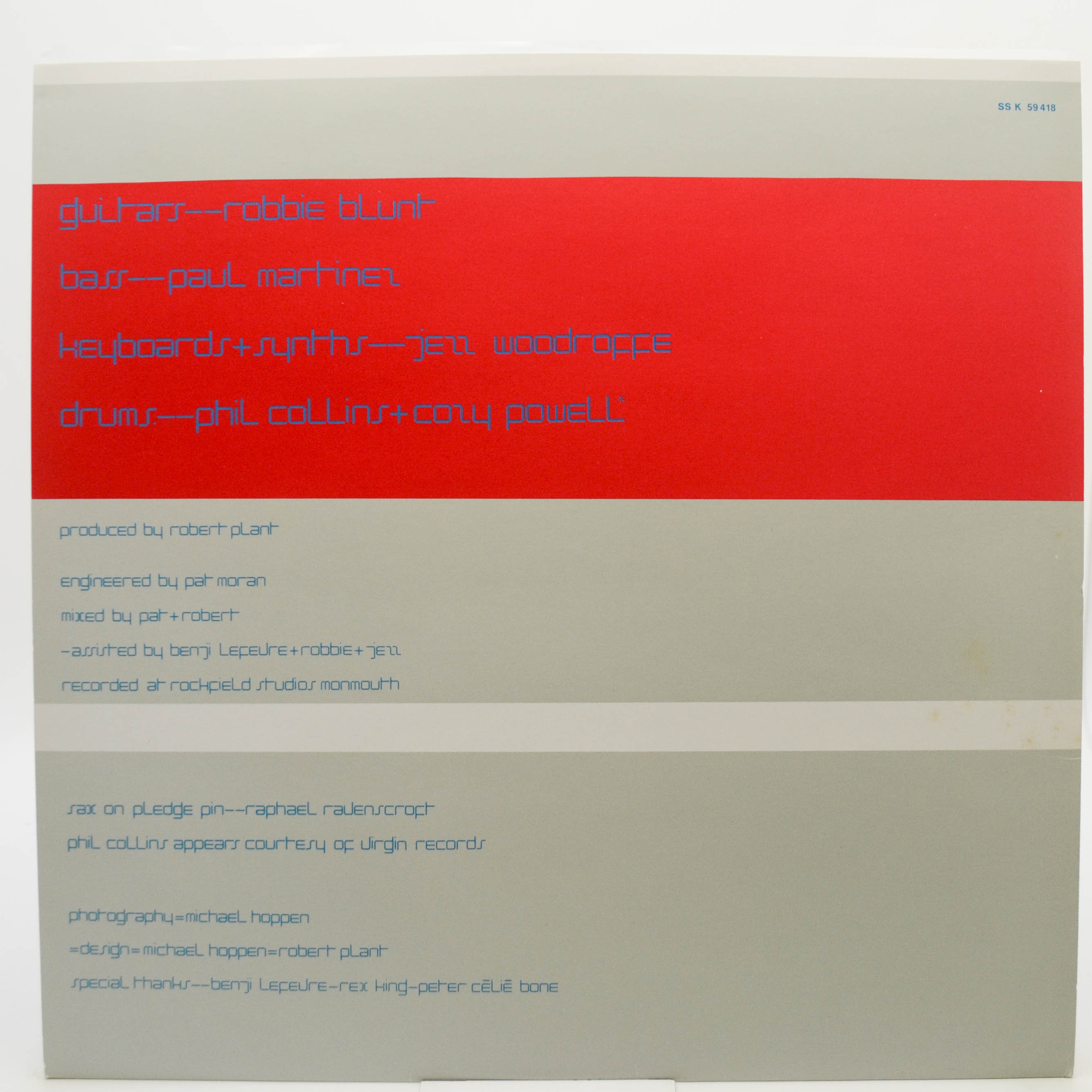 Robert Plant — Pictures At Eleven, 1982