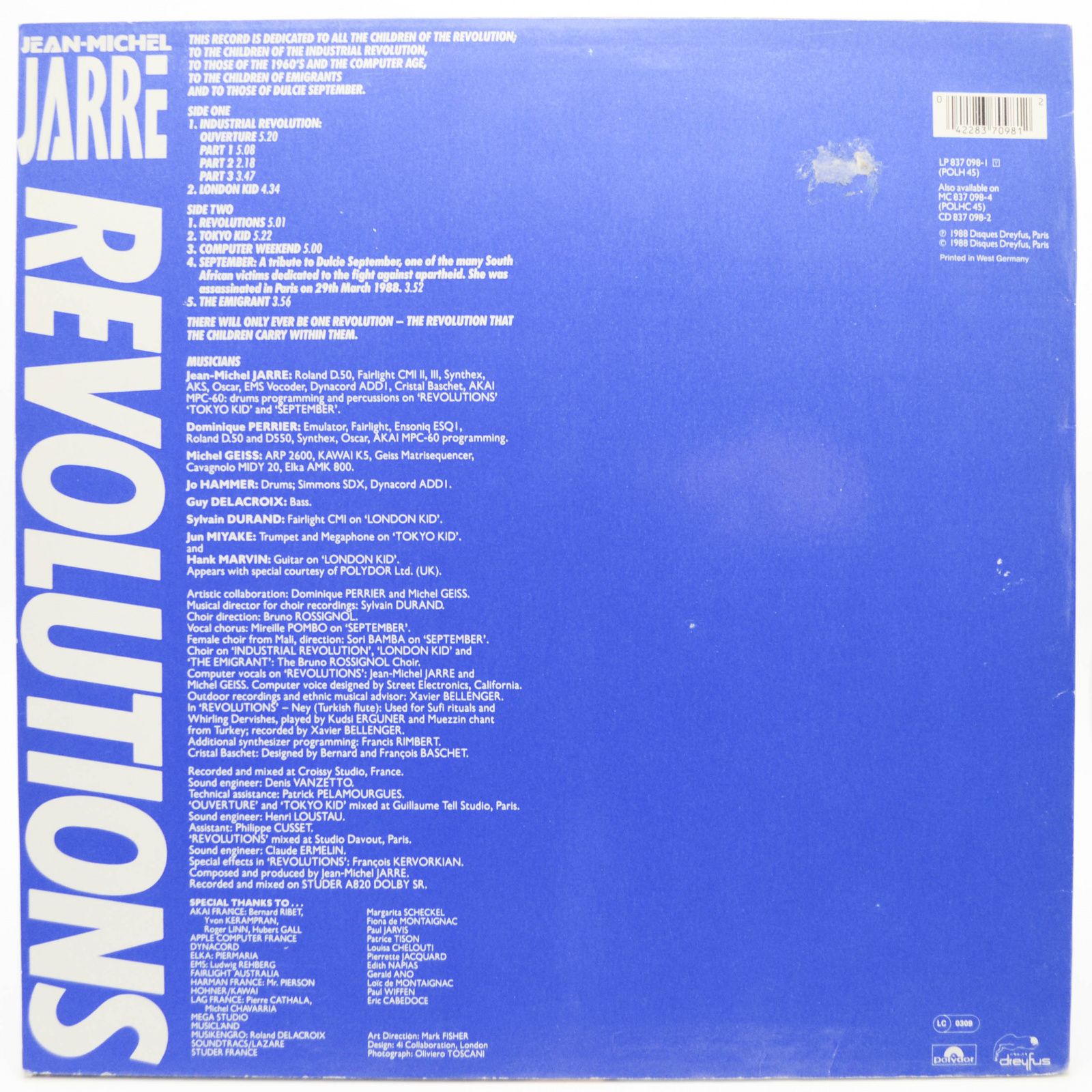 Jean-Michel Jarre — Revolutions, 1988