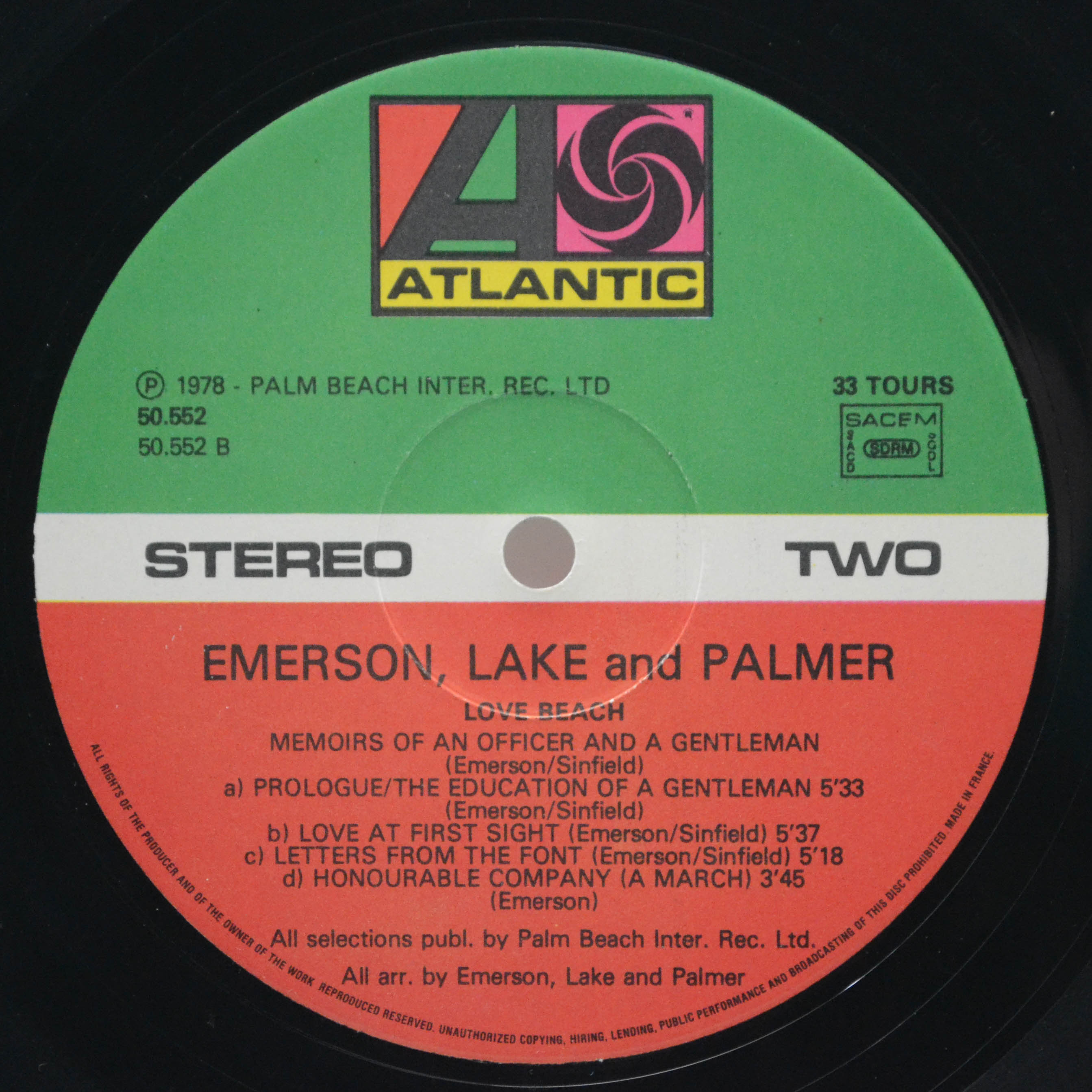 Emerson, Lake & Palmer — Love Beach, 1978