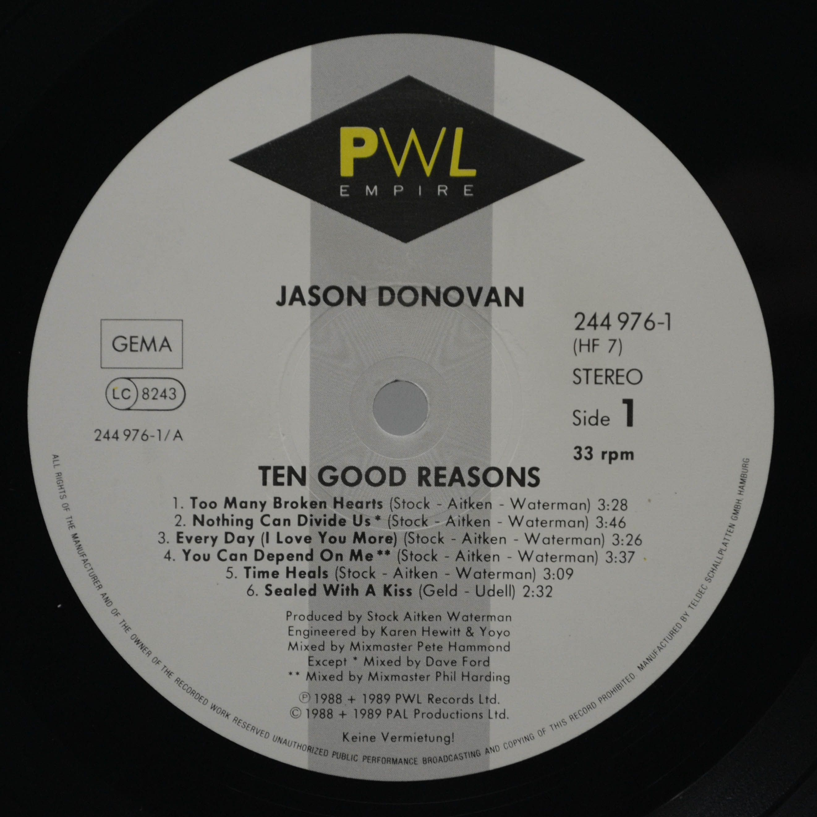 Jason Donovan — Ten Good Reasons, 1989