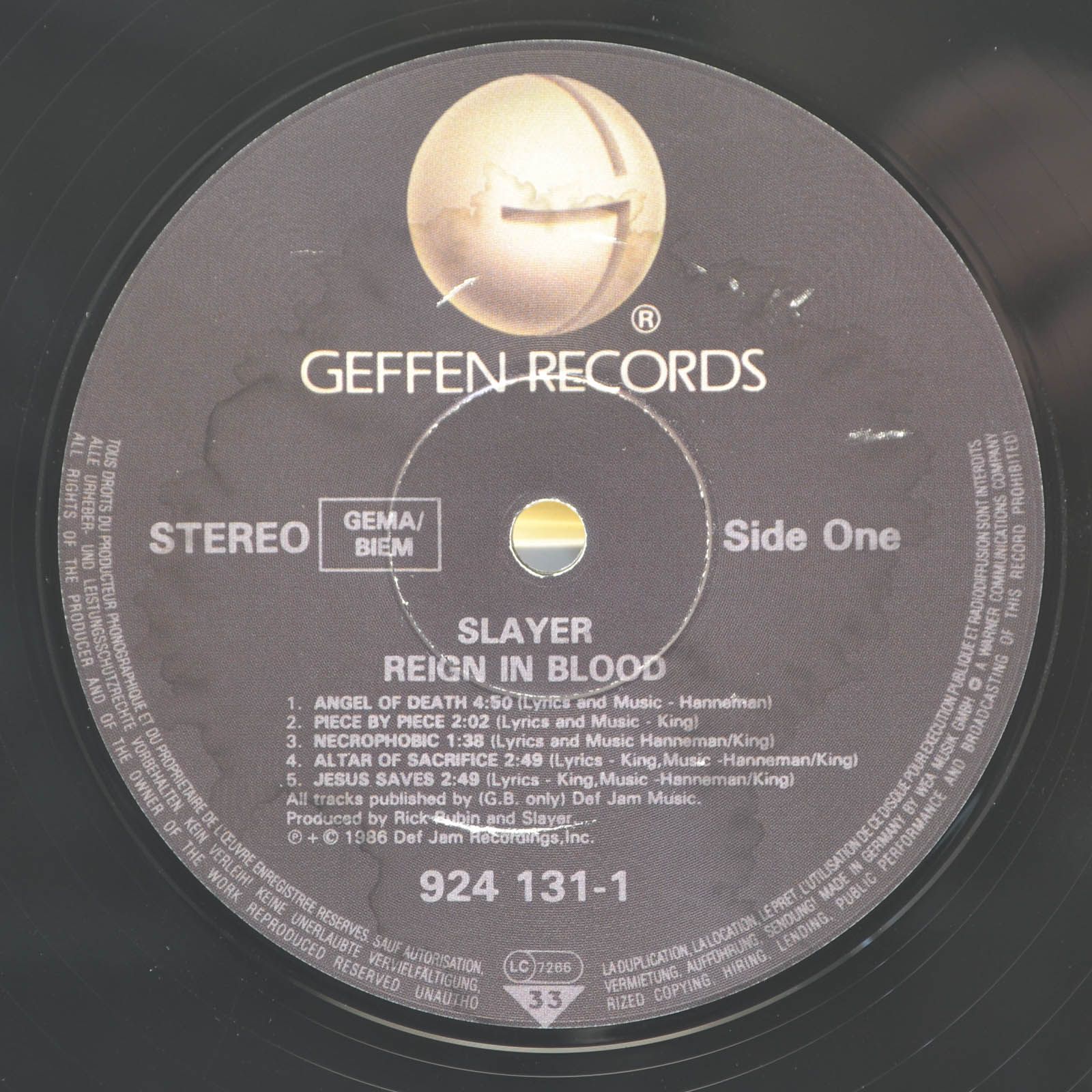 Slayer — Reign In Blood, 1986