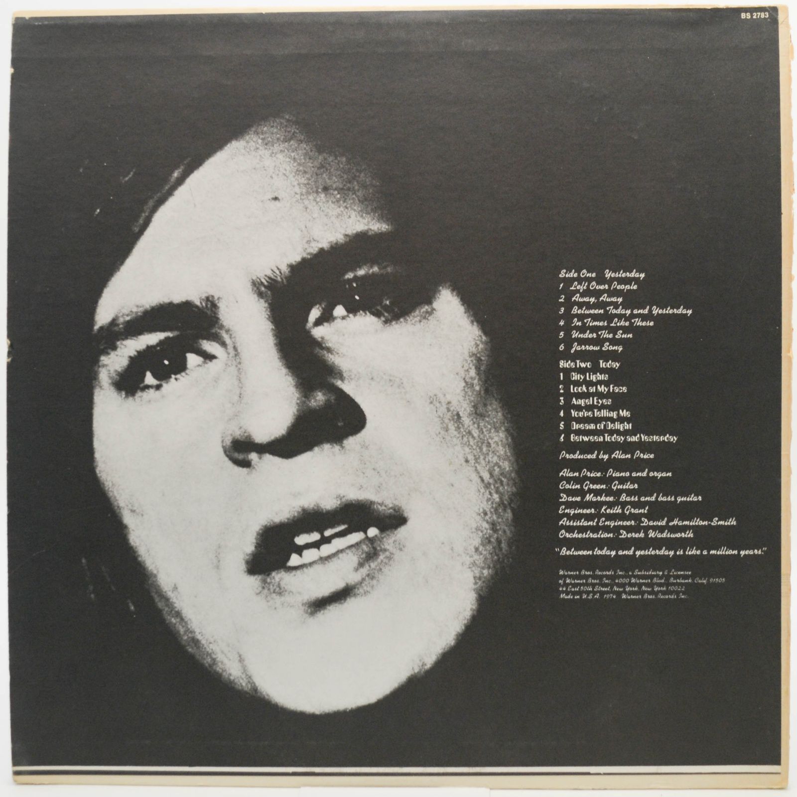 Alan Price — Between Today And Yesterday (USA), 1974