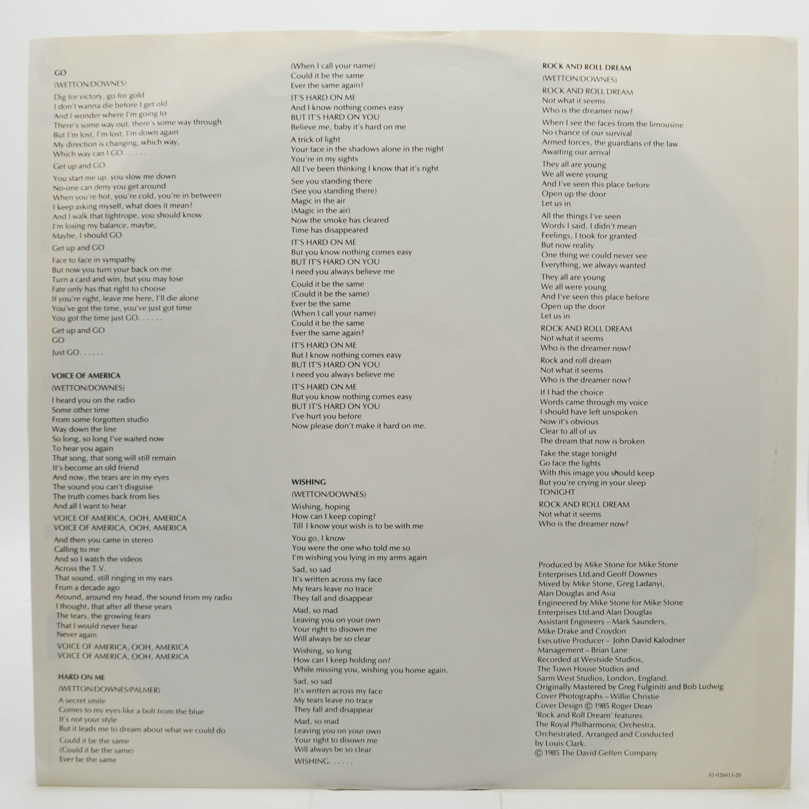 Asia — Astra, 1985