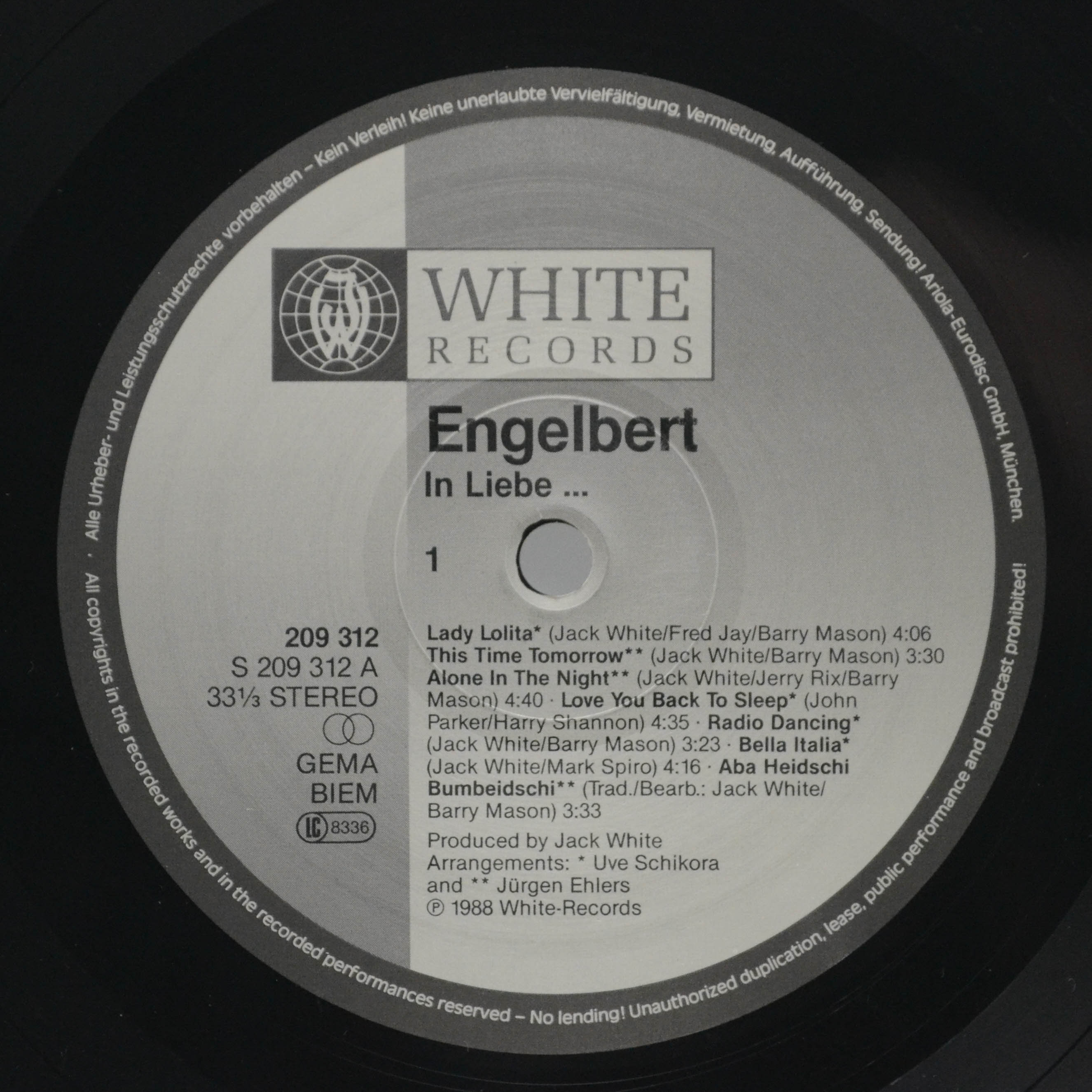 Engelbert — In Liebe, 1988