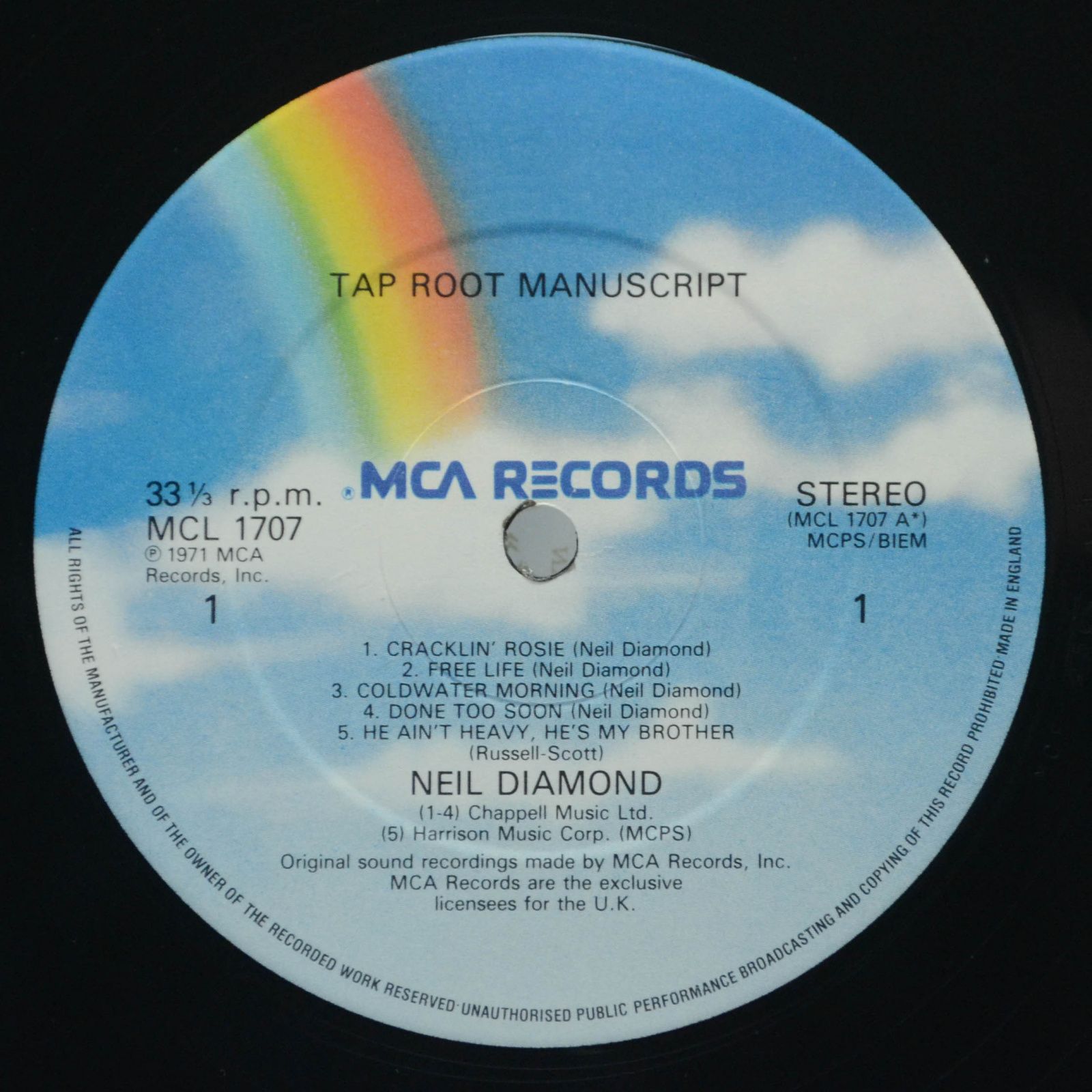 Neil Diamond — Tap Root Manuscript, 1980