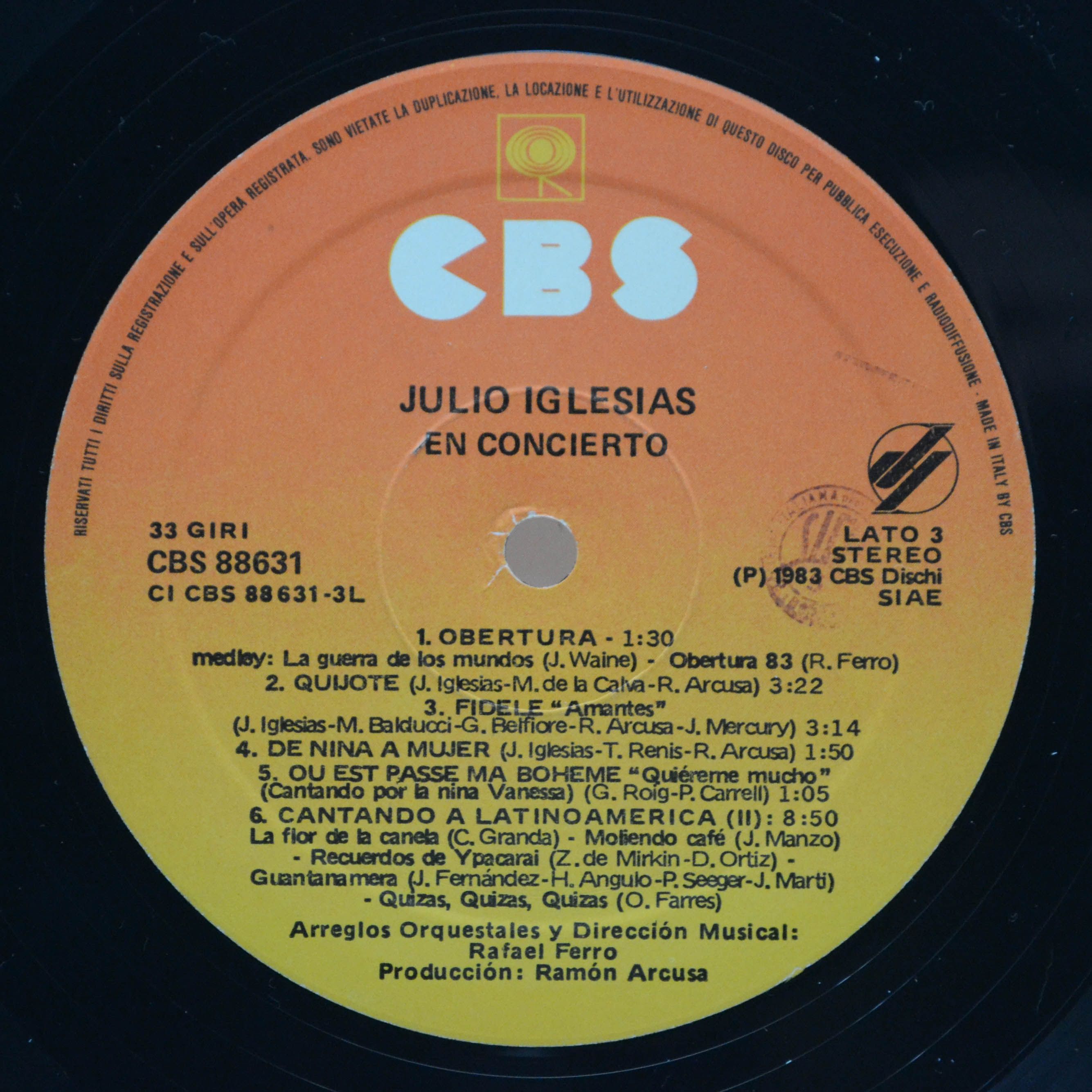 Julio Iglesias — En Concierto (2LP), 1983