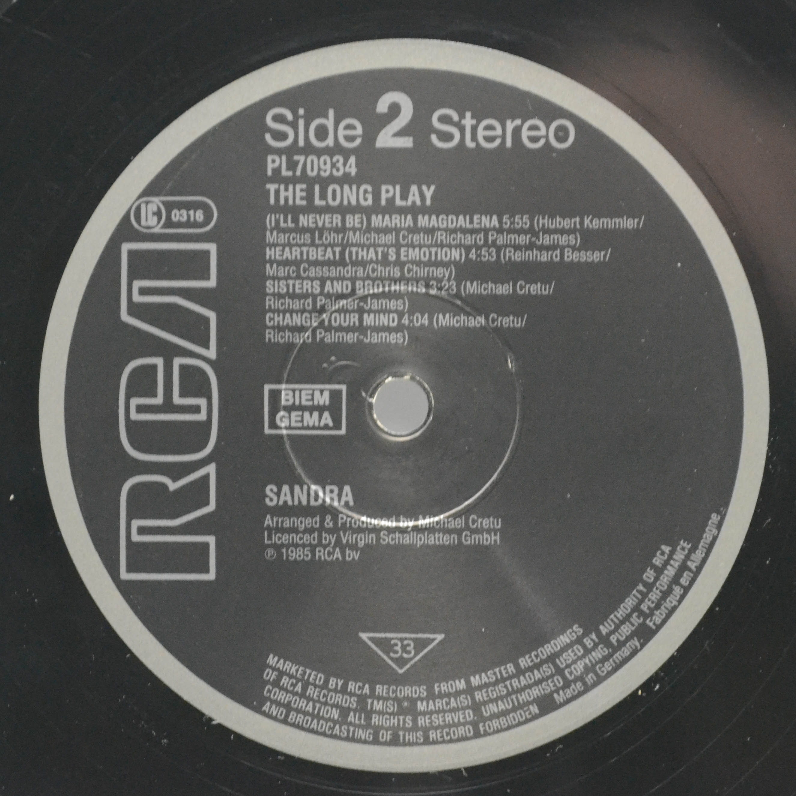 Sandra — The Long Play, 1985