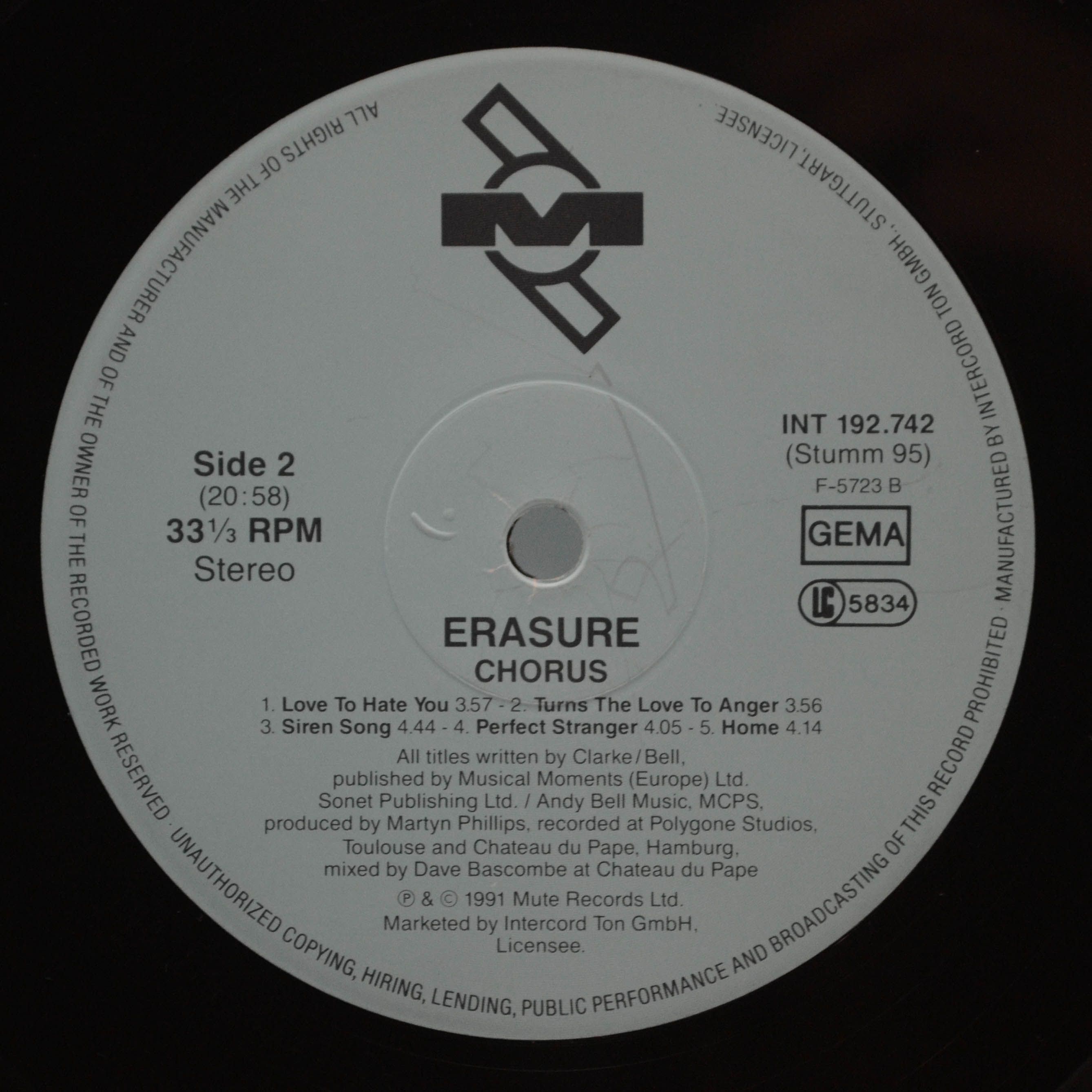Erasure — Chorus, 1991