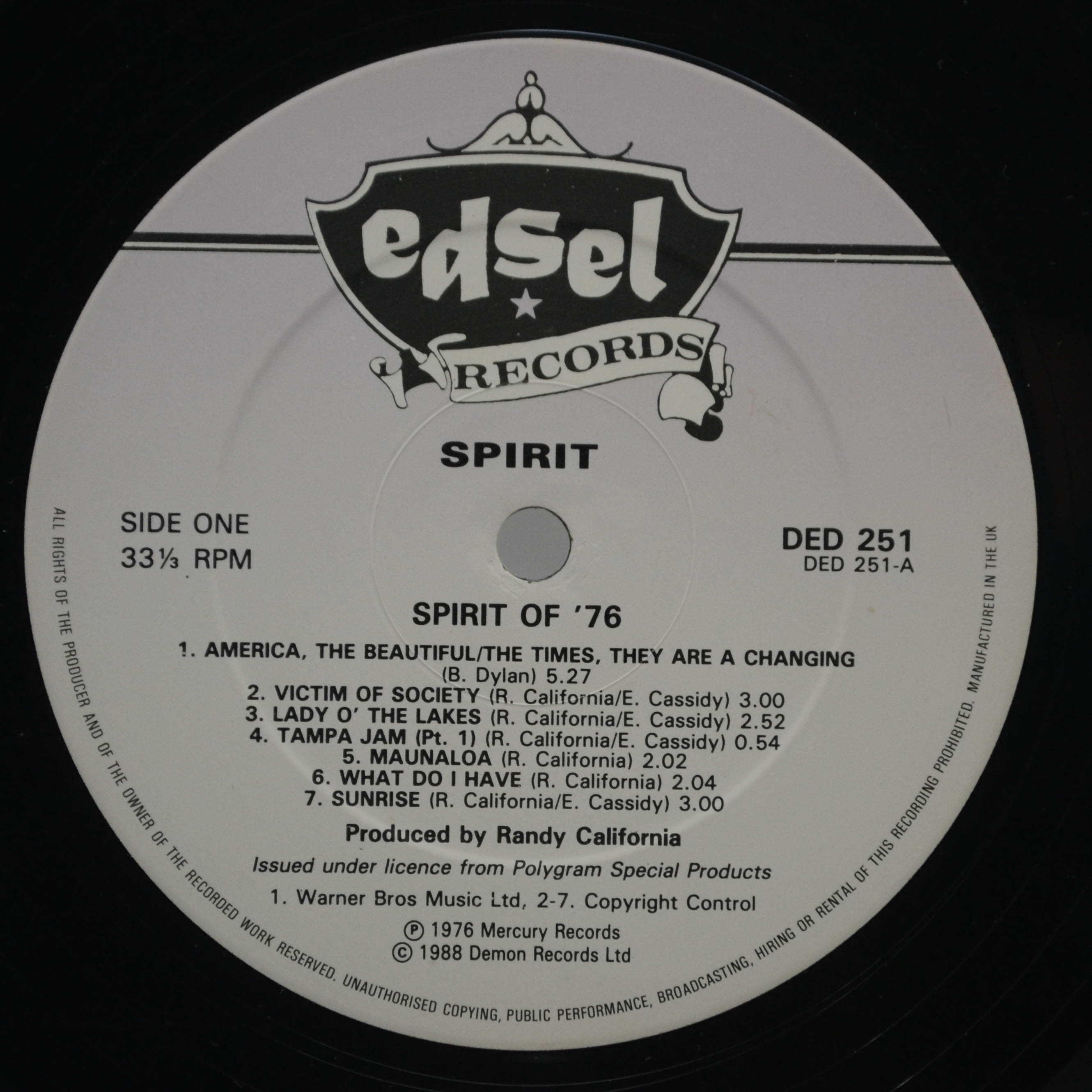 Spirit — Spirit Of '76 (2LP, UK), 1975