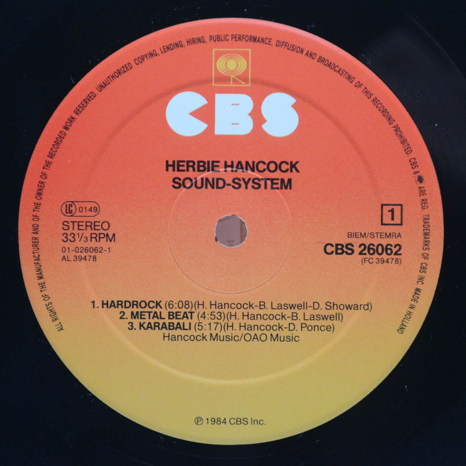 Herbie Hancock — Sound-System, 1984