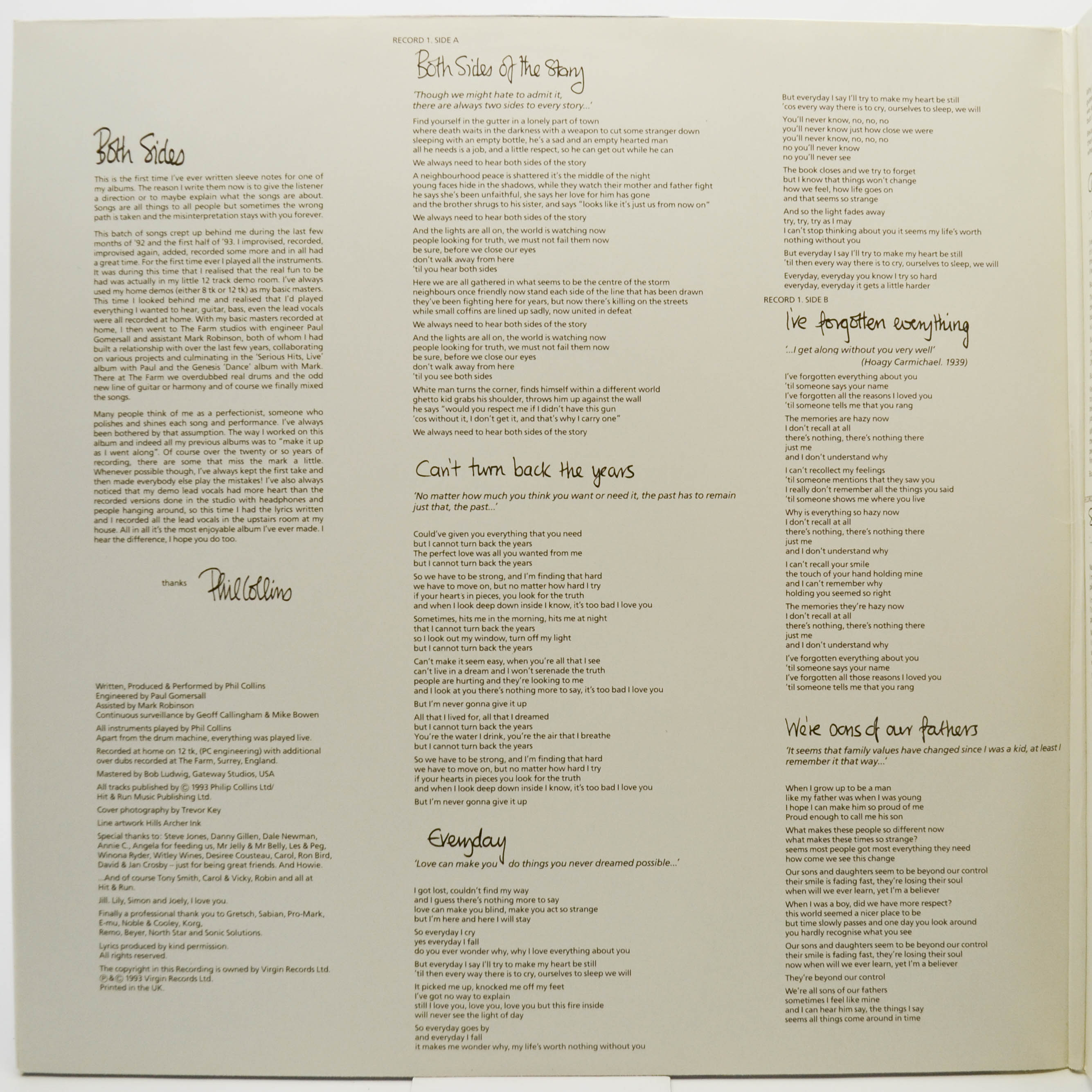 Phil Collins — Both Sides (2LP), 1993