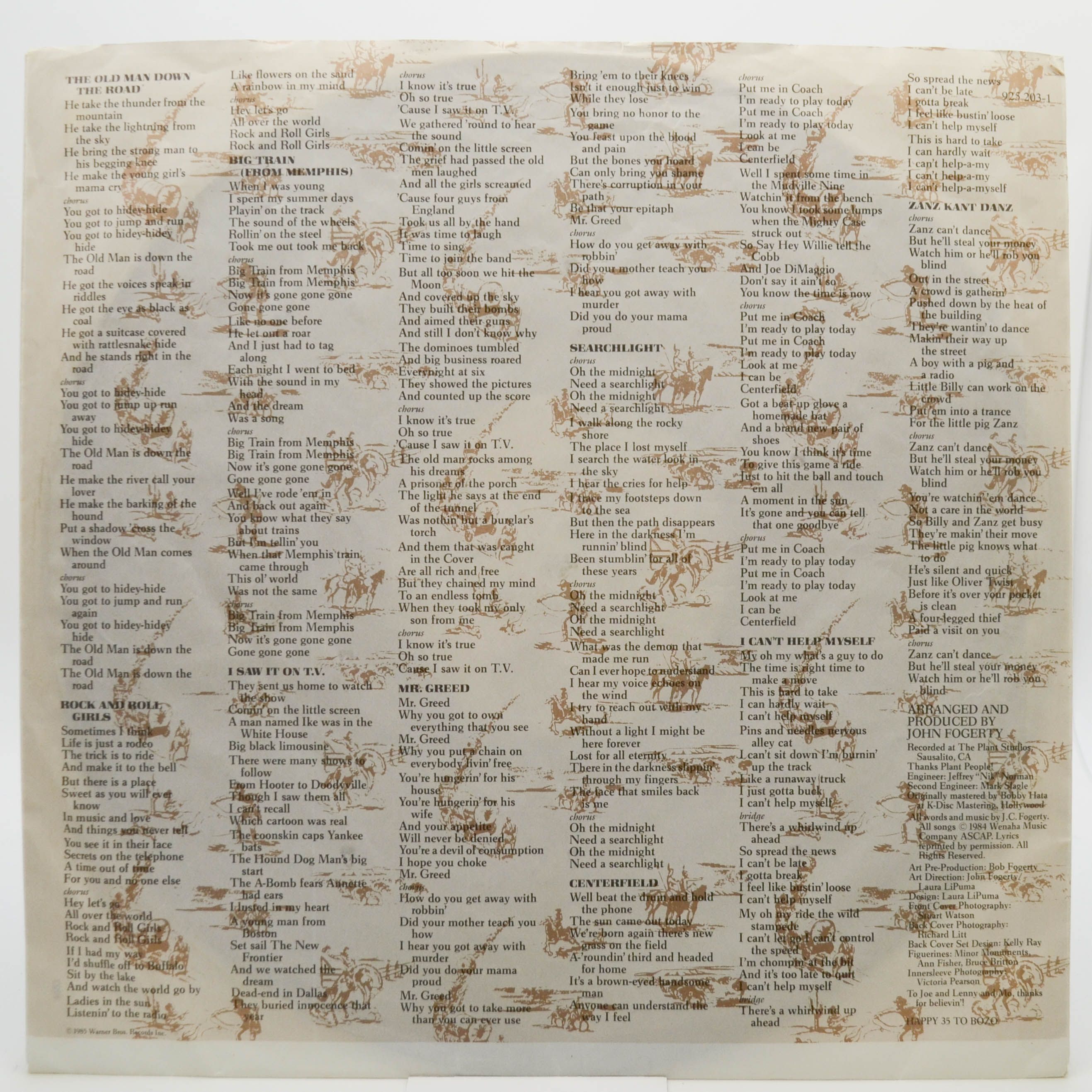 John Fogerty — Centerfield, 1985