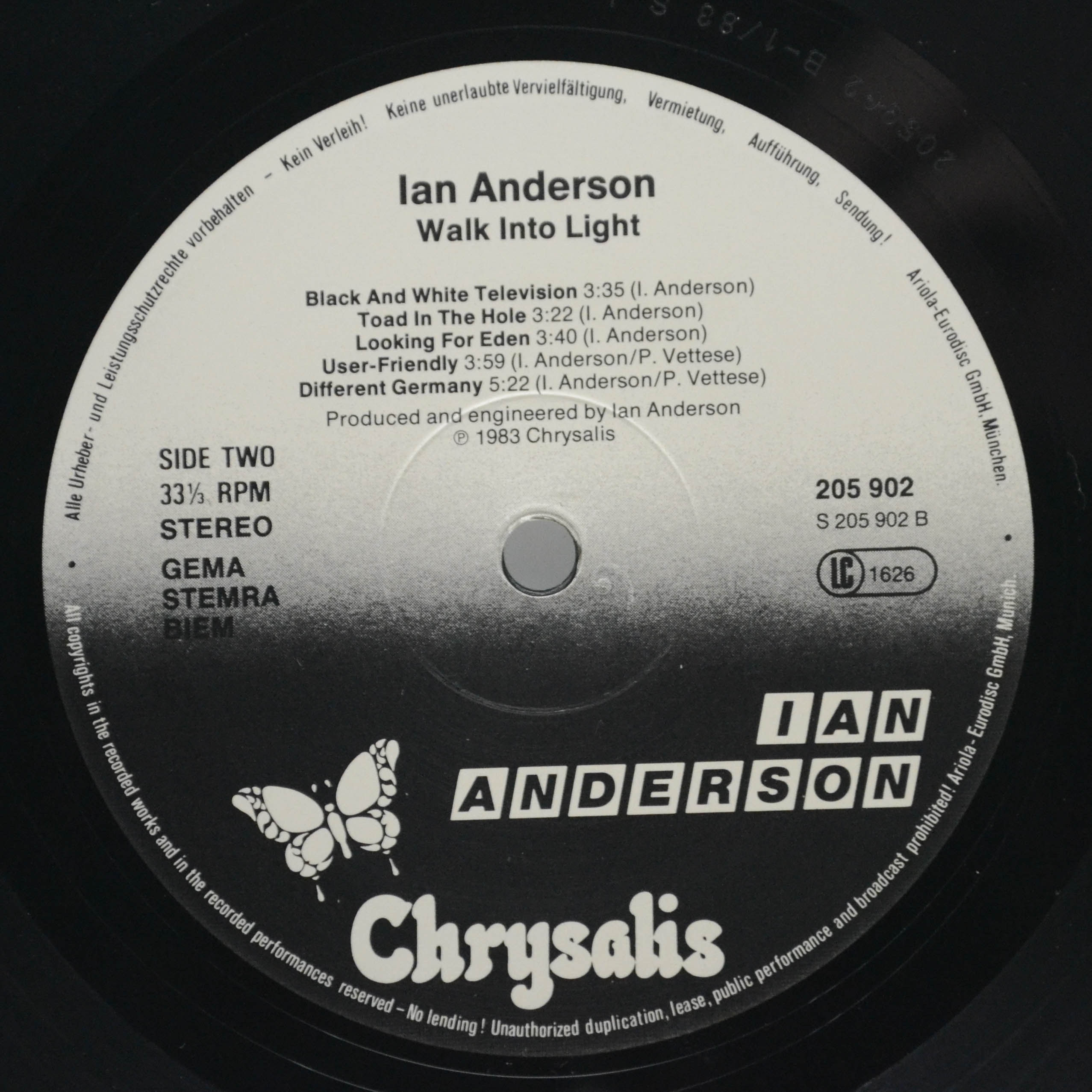 Ian Anderson — Walk Into Light, 1983