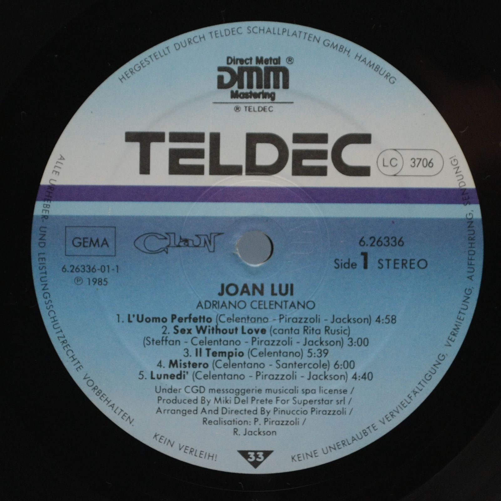 Adriano Celentano — Joan Lui (Soundtrack), 1985