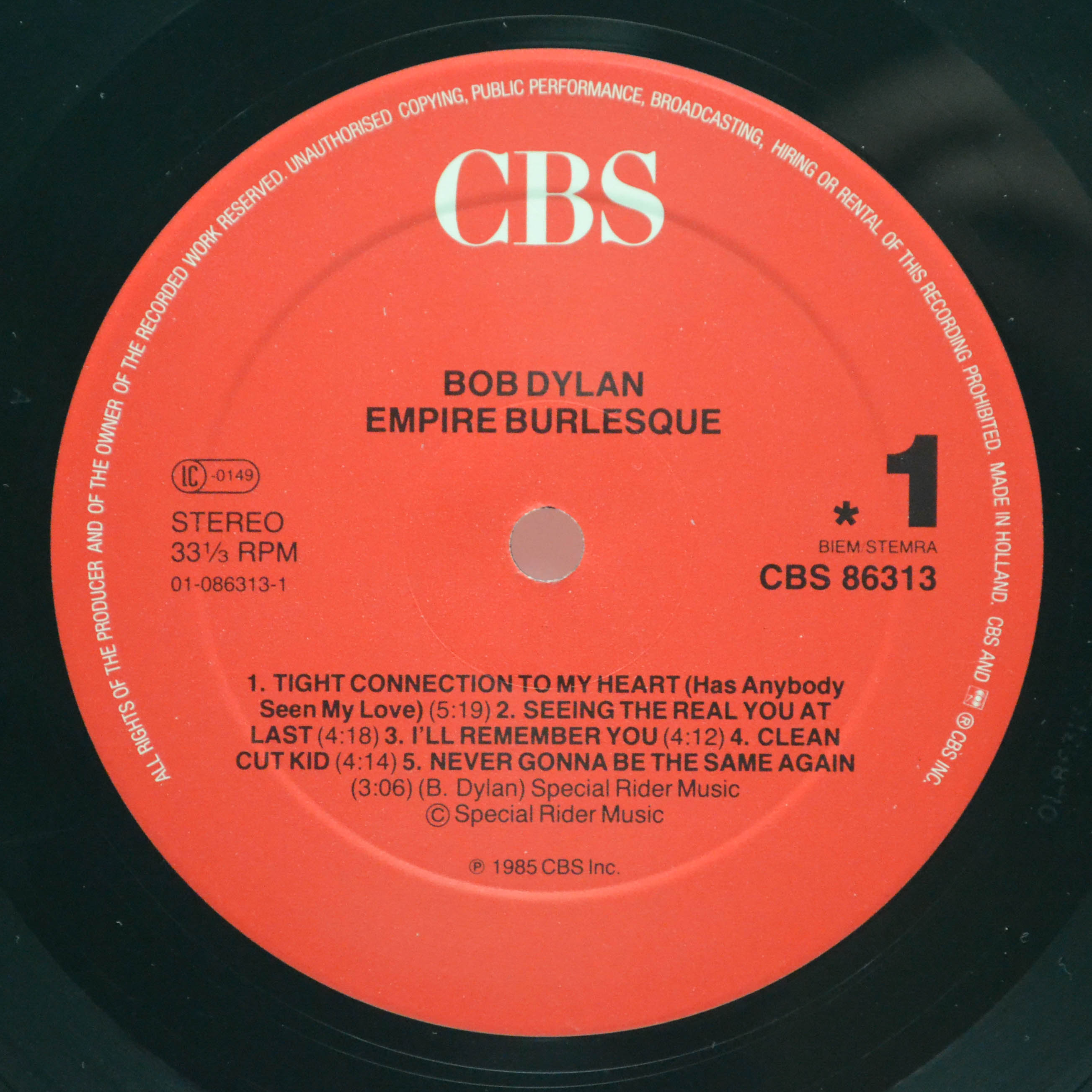 Bob Dylan — Empire Burlesque, 1985