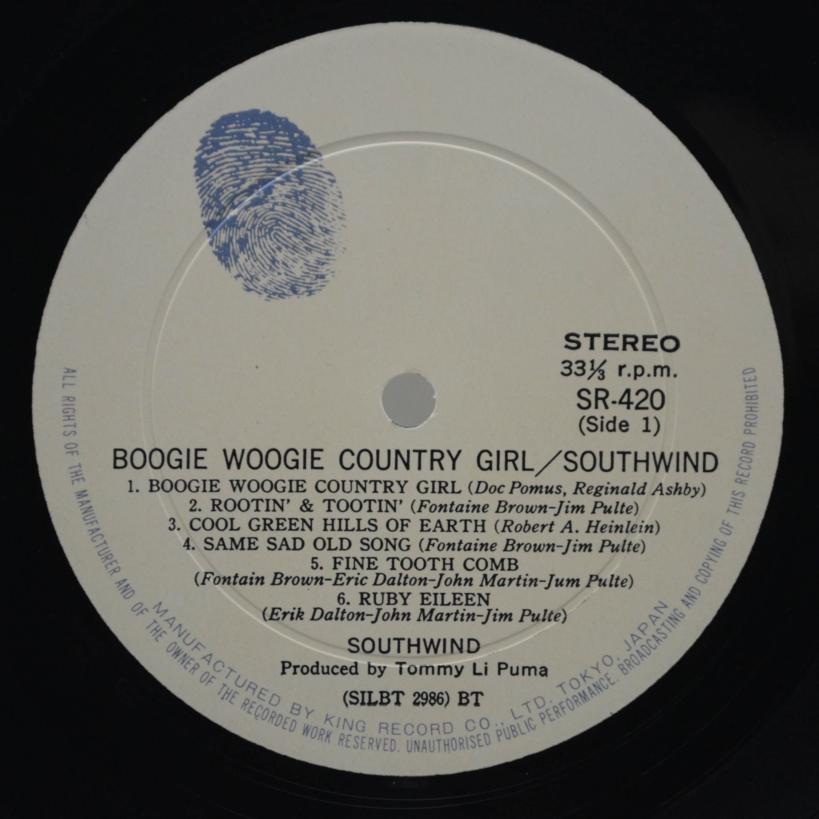 Southwind — Boogie Woogie Country Girl, 1970