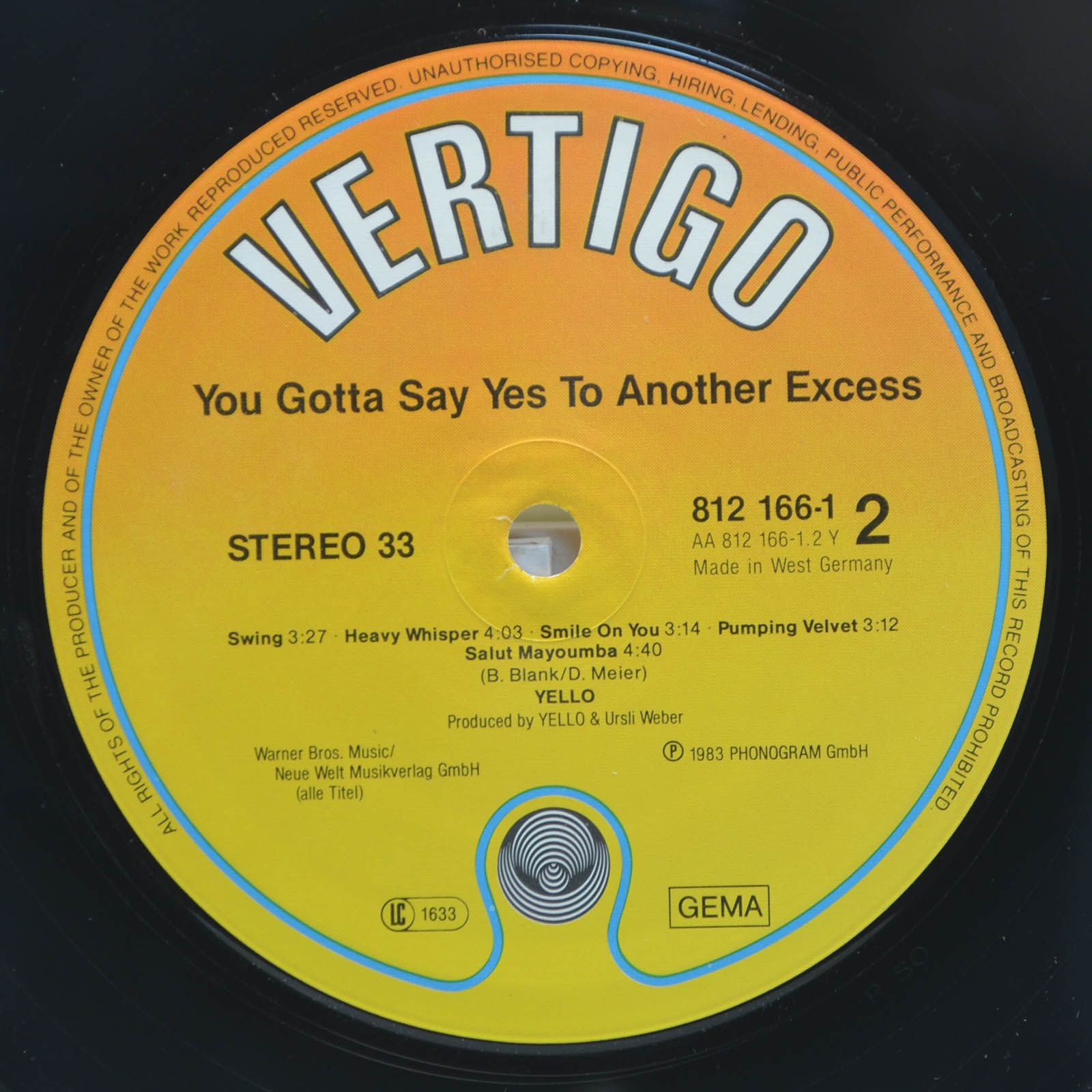 Yello — You Gotta Say Yes To Another Excess, 1983