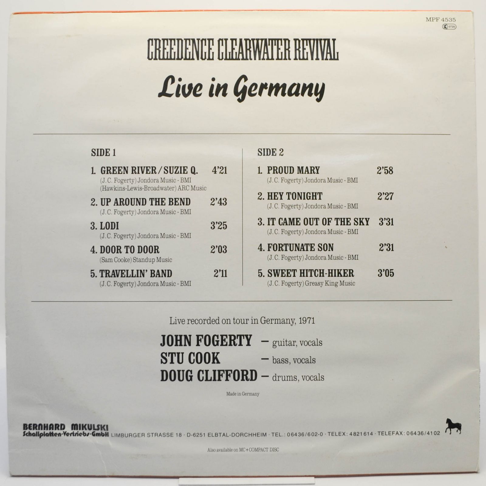 Creedence Clearwater Revival — Live In Germany, 1976