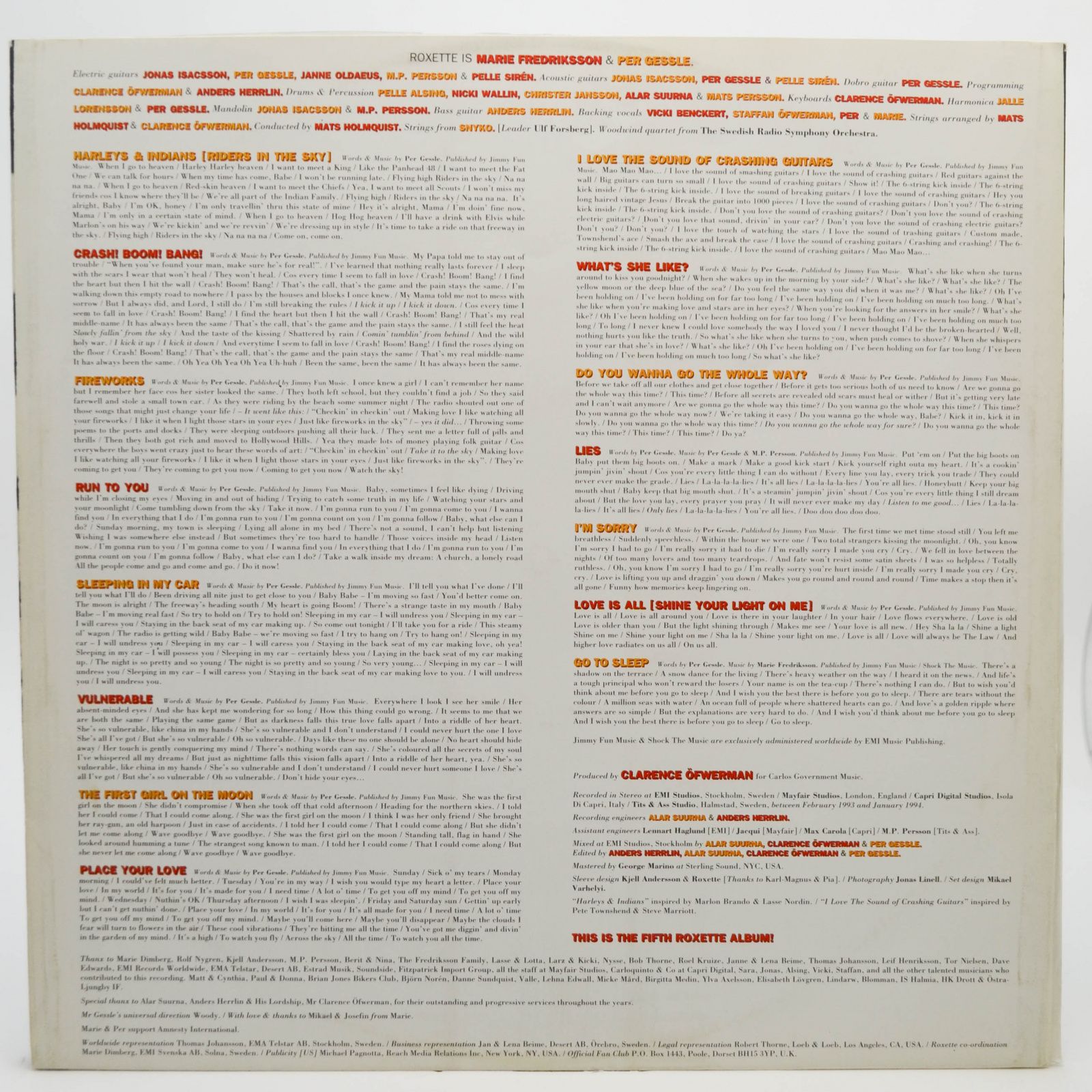 Roxette — Crash! Boom! Bang!, 1994