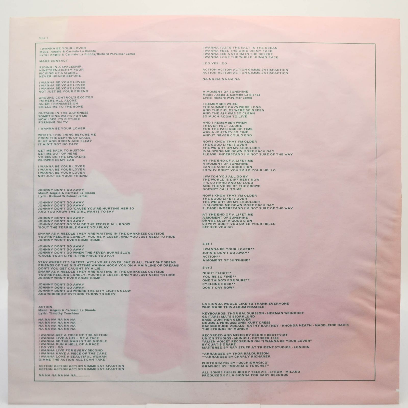 La Bionda — I Wanna Be Your Lover, 1980