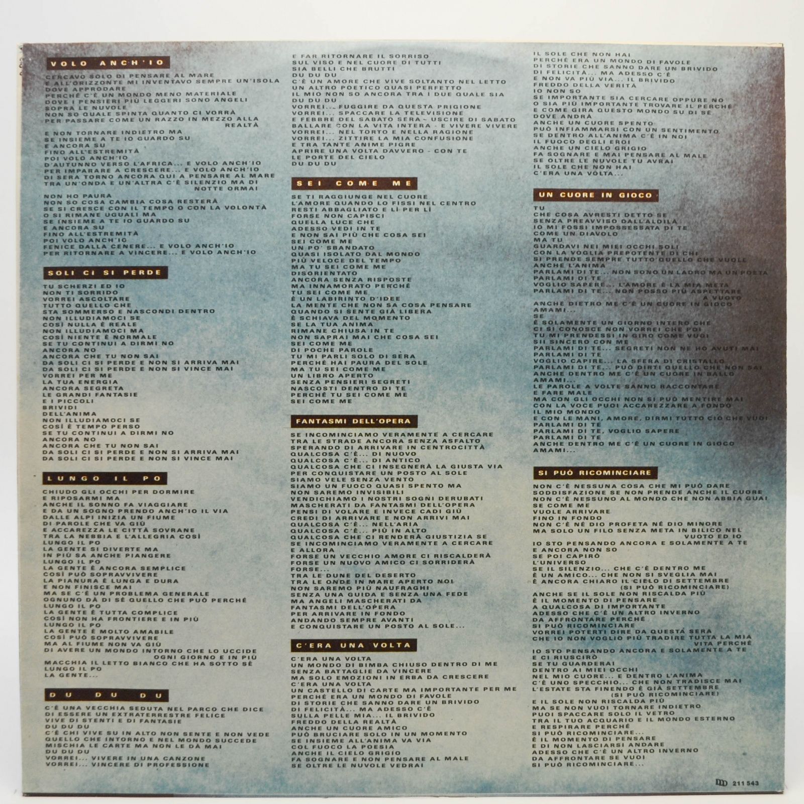 Matia Bazar — Anime Pigre (1-st, Italy), 1991