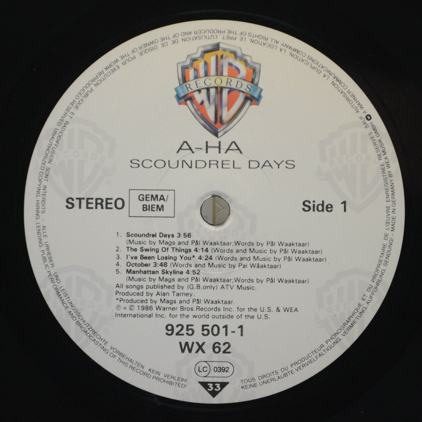 a-ha — Scoundrel Days, 1986