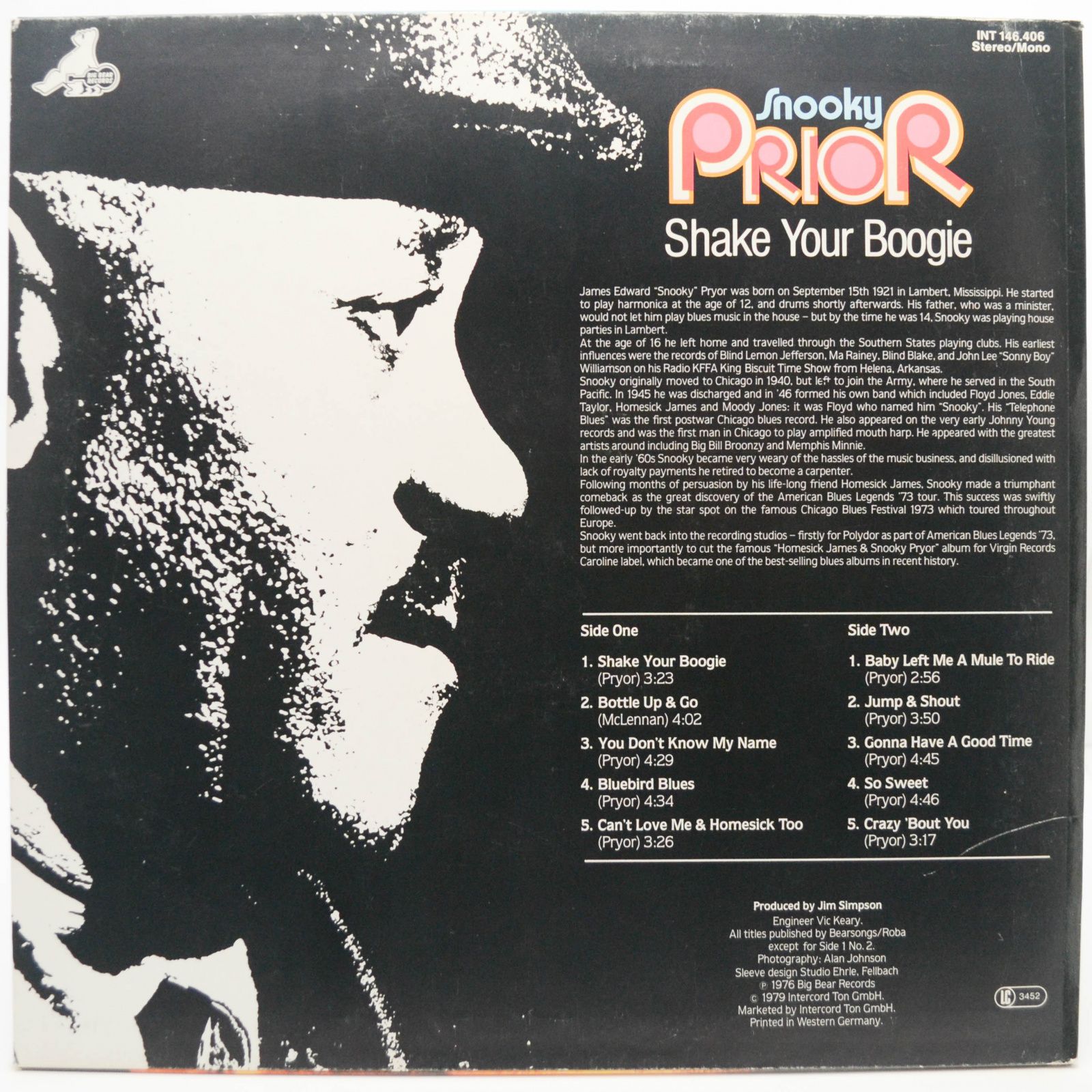 Snooky Prior — Shake Your Boogie, 1976