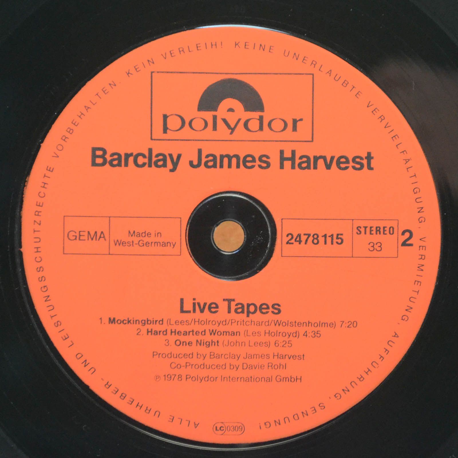 Barclay James Harvest — Live Tapes (2LP), 1978