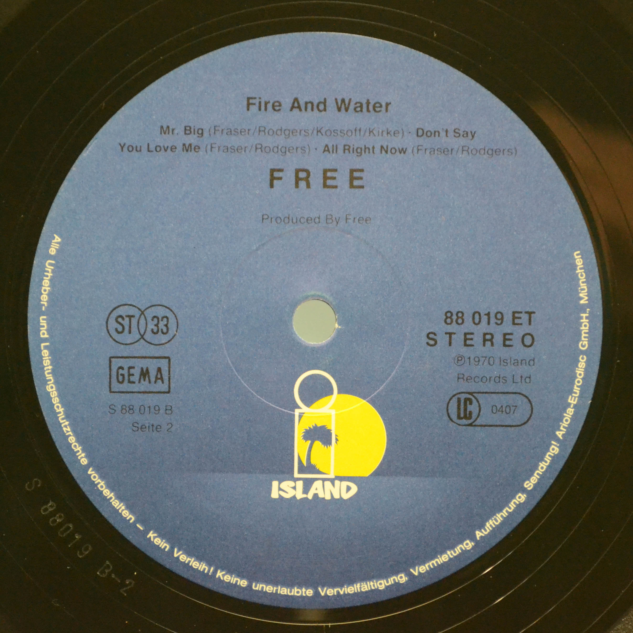 Free — Fire And Water, 1970