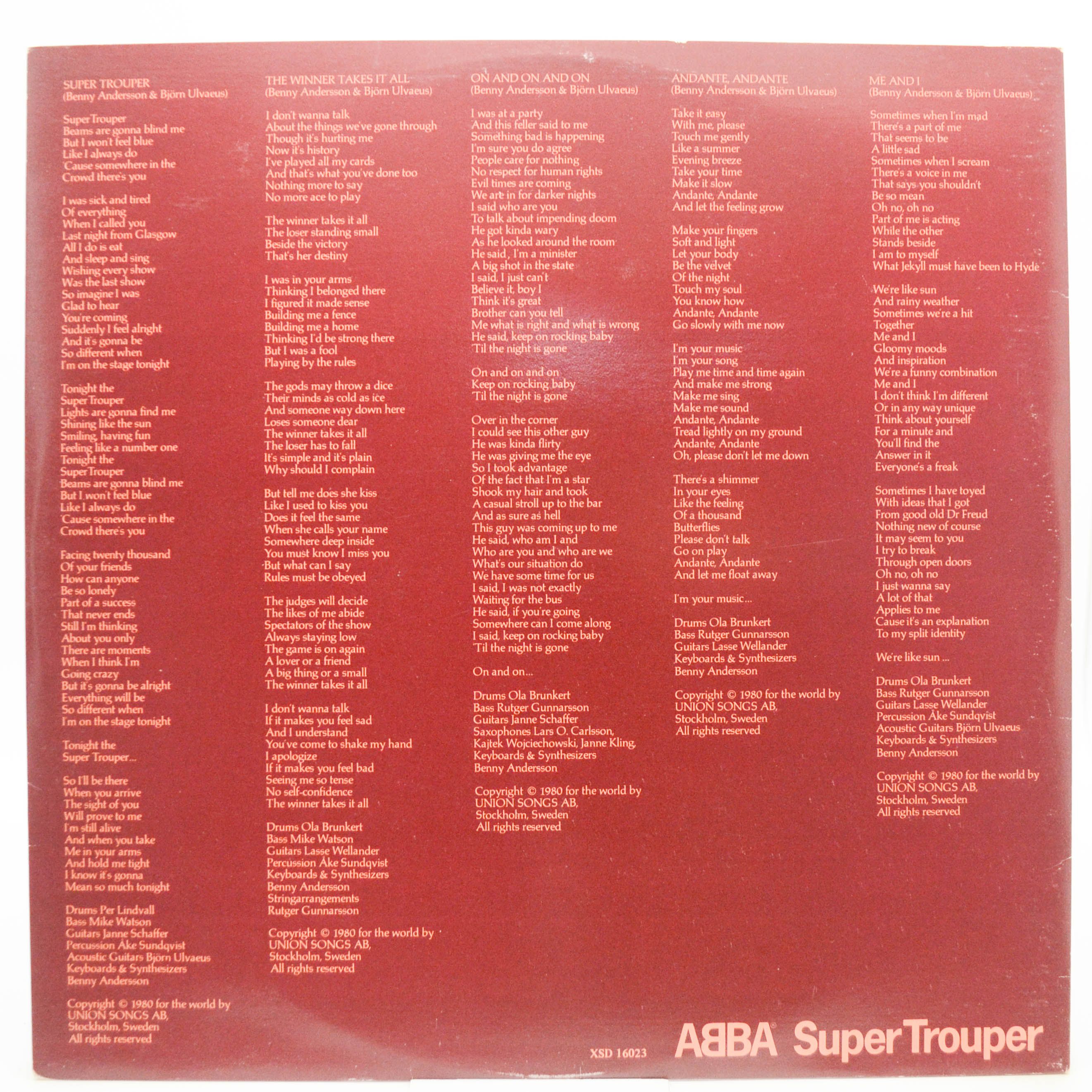 ABBA — Super Trouper, 1980