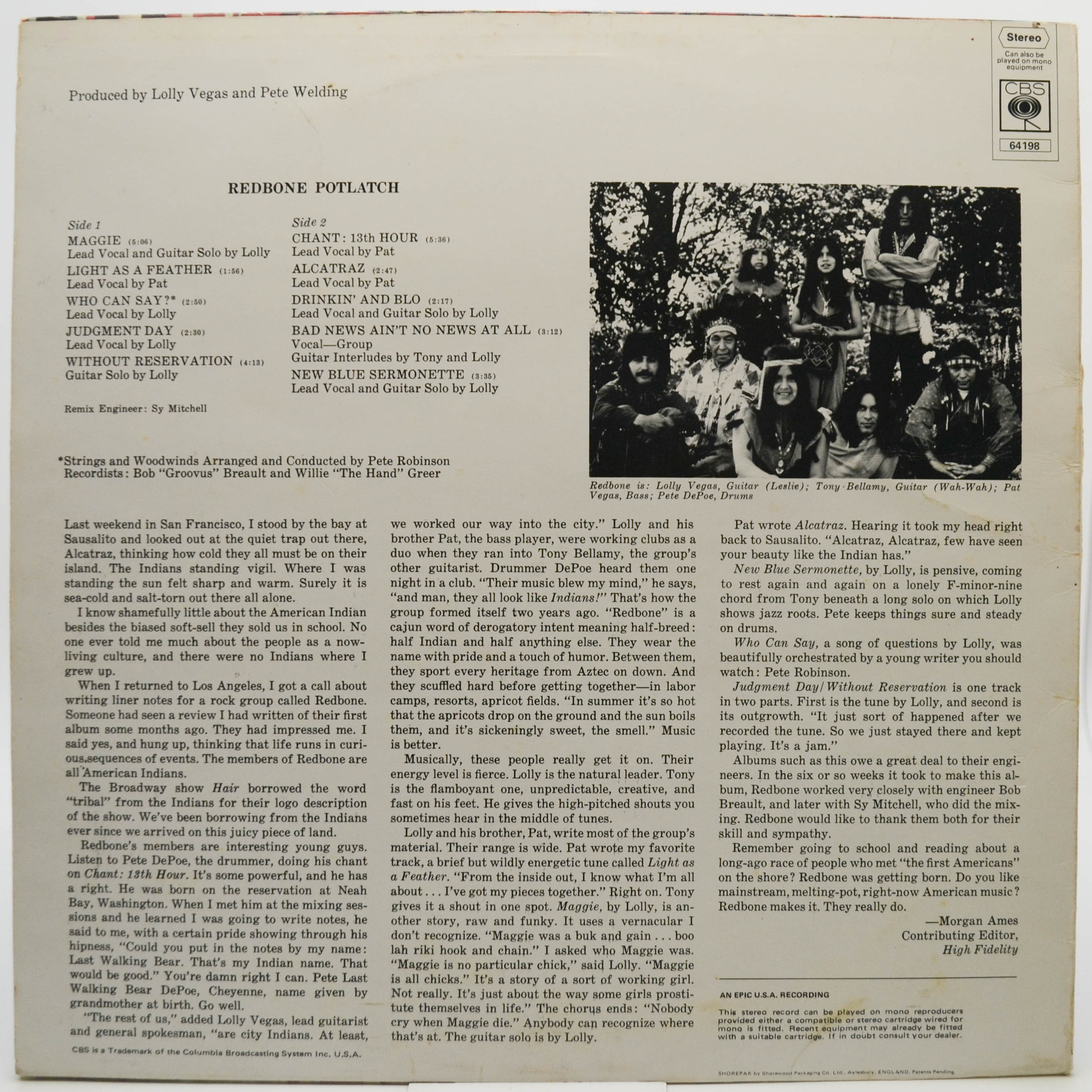 Redbone — Potlatch (UK), 1970