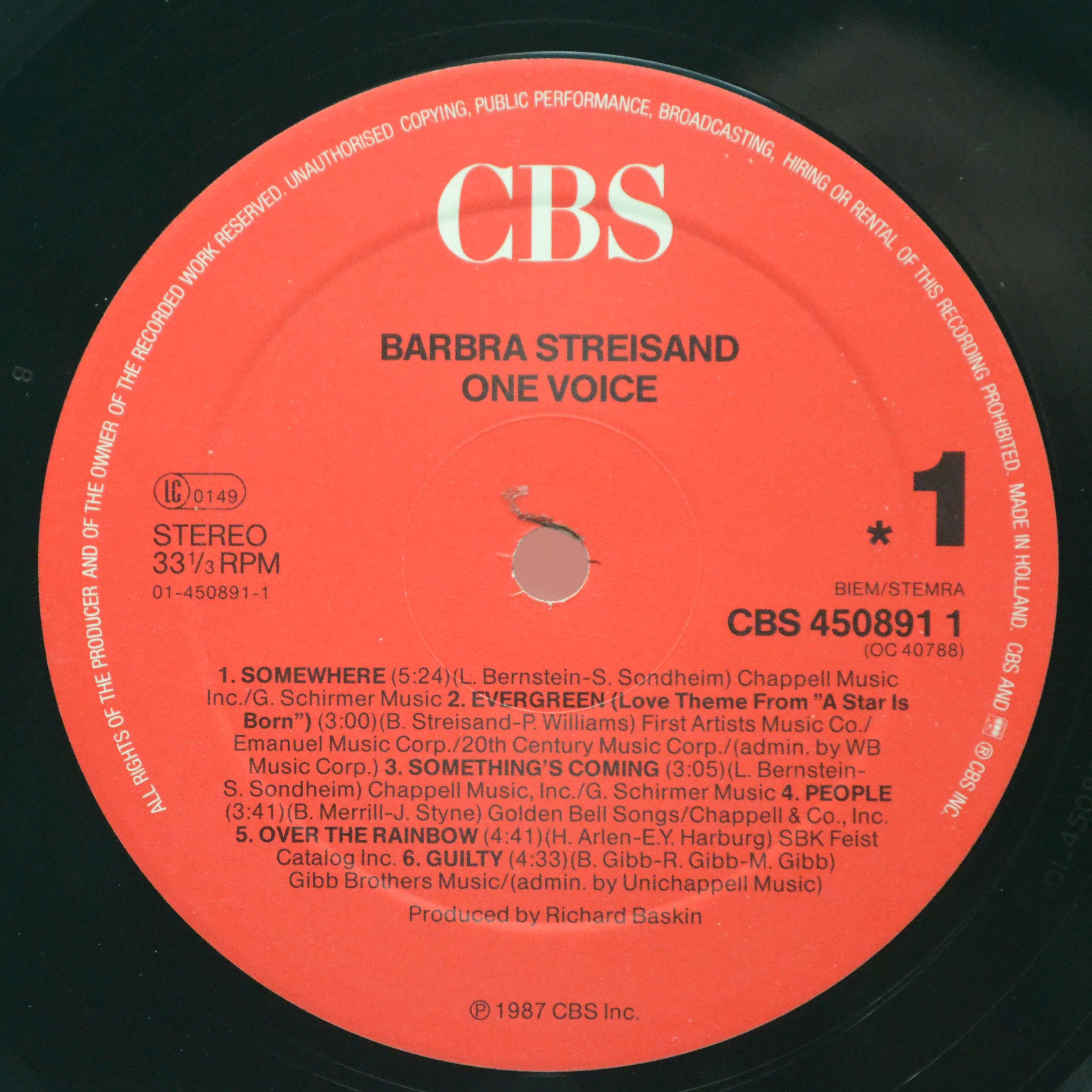 Barbra Streisand — One Voice, 1987