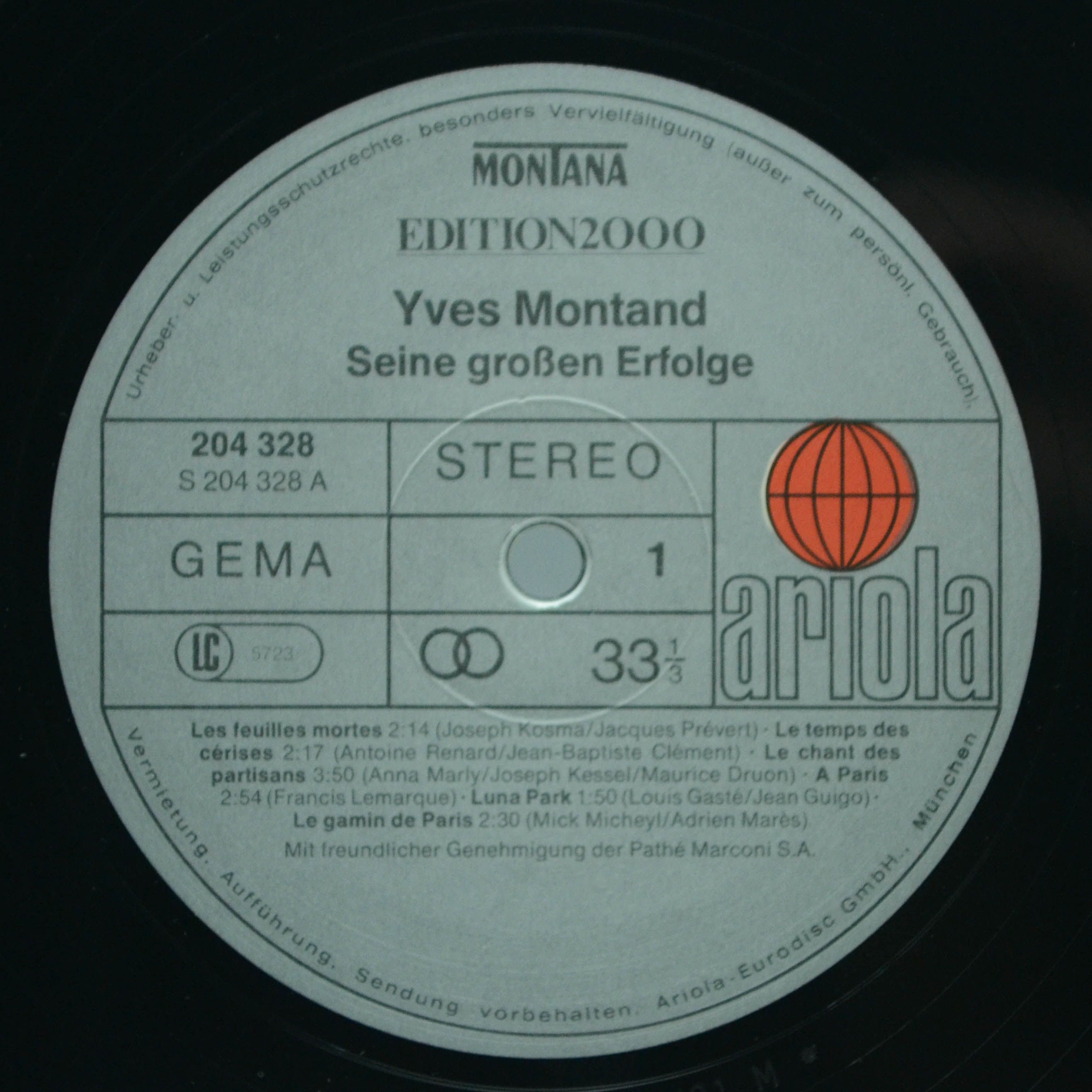 Yves Montand — Seine Grossen Erfolge, 1978