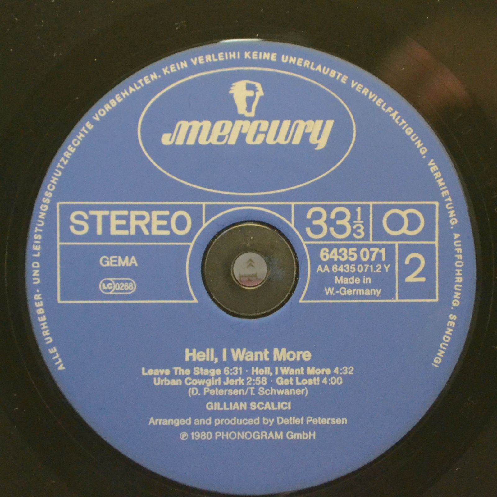 Gillian Scalici — Hell, I Want More, 1980