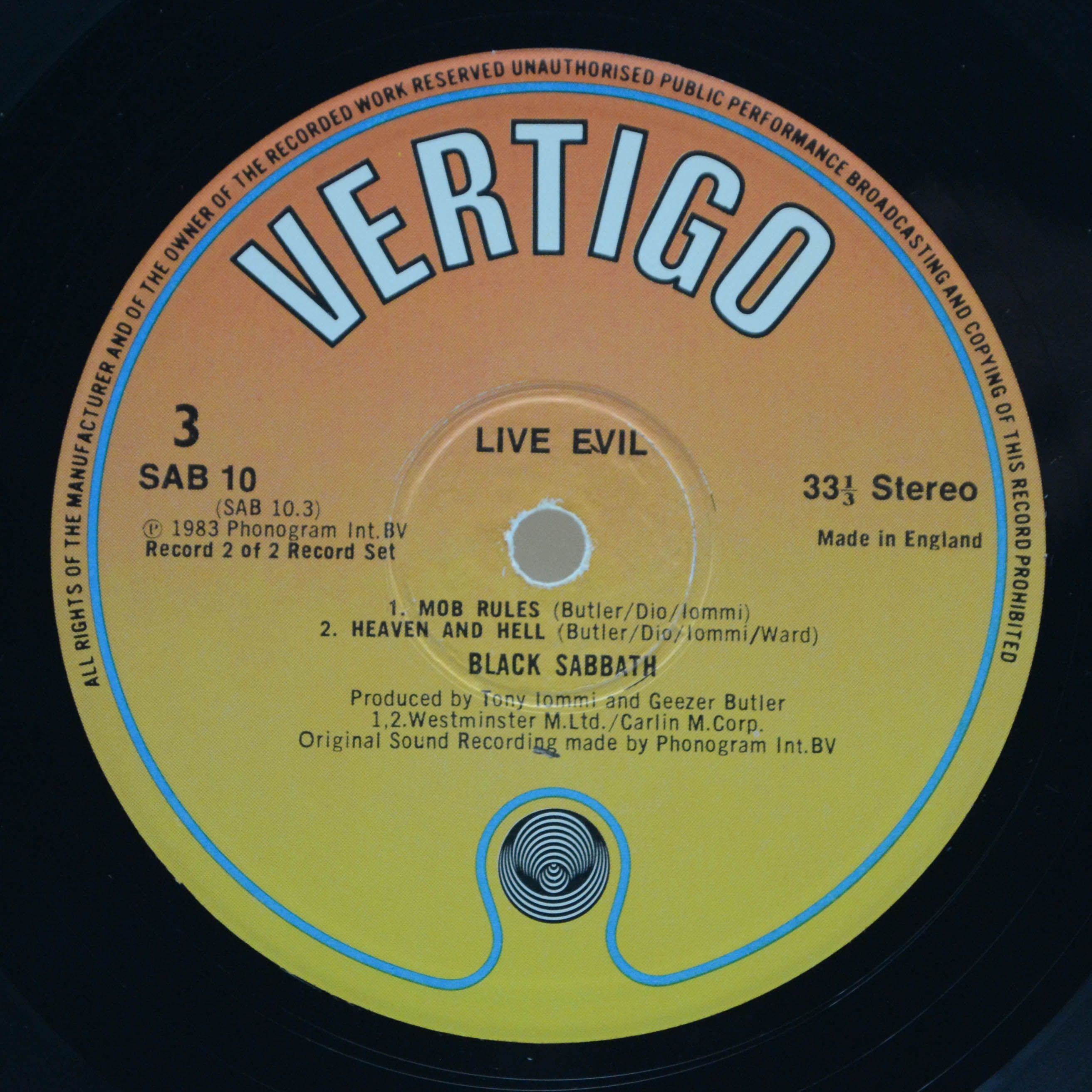 Black Sabbath — Live Evil (2LP, UK), 1982