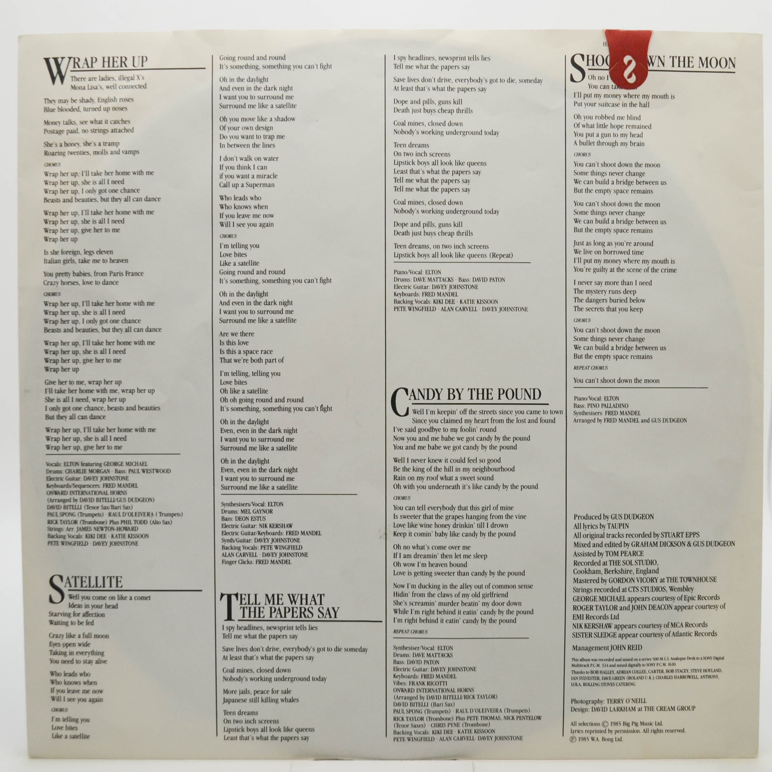 Elton John — Ice On Fire, 1985