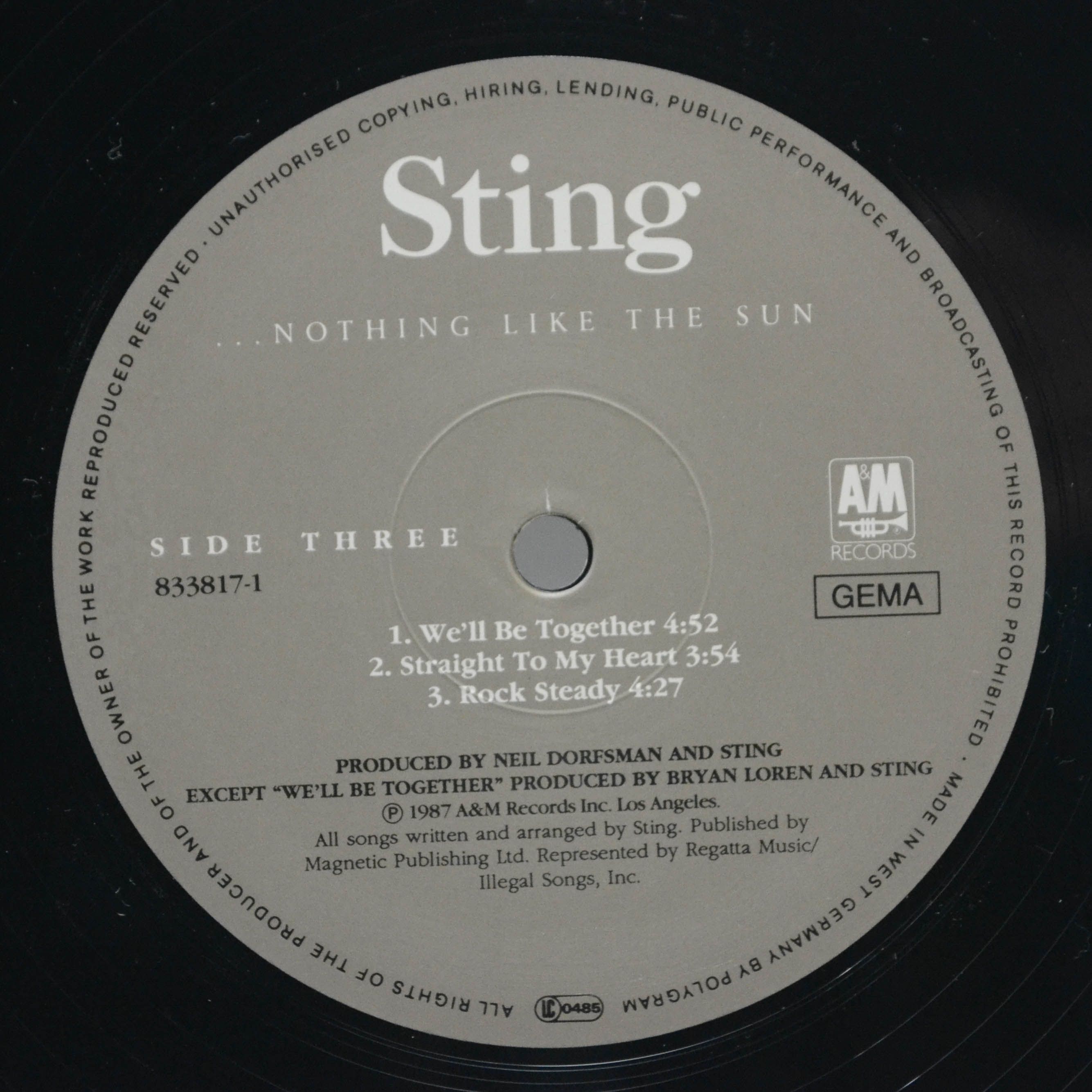 Sting — ...Nothing Like The Sun (2LP, poster), 1987