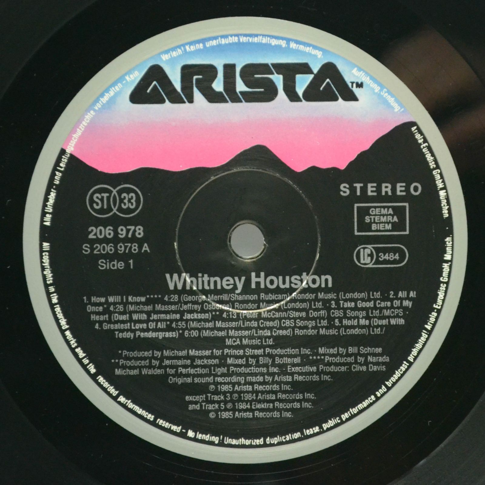 Whitney Houston — Whitney Houston, 1986