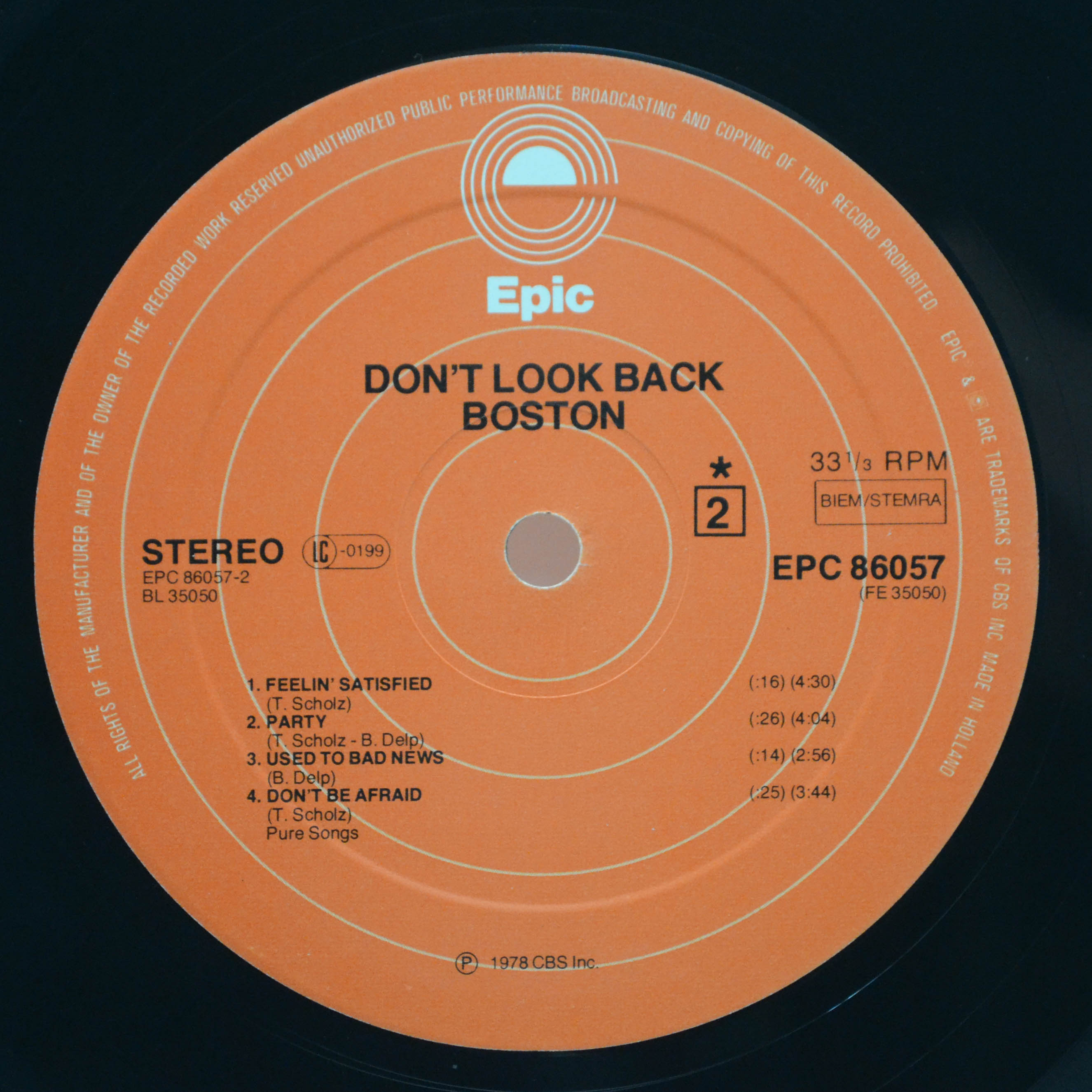 Boston — Don't Look Back, 1978