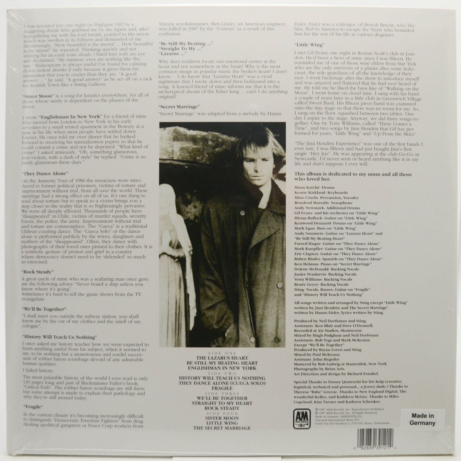 Sting — ...Nothing Like The Sun (2LP), 1987