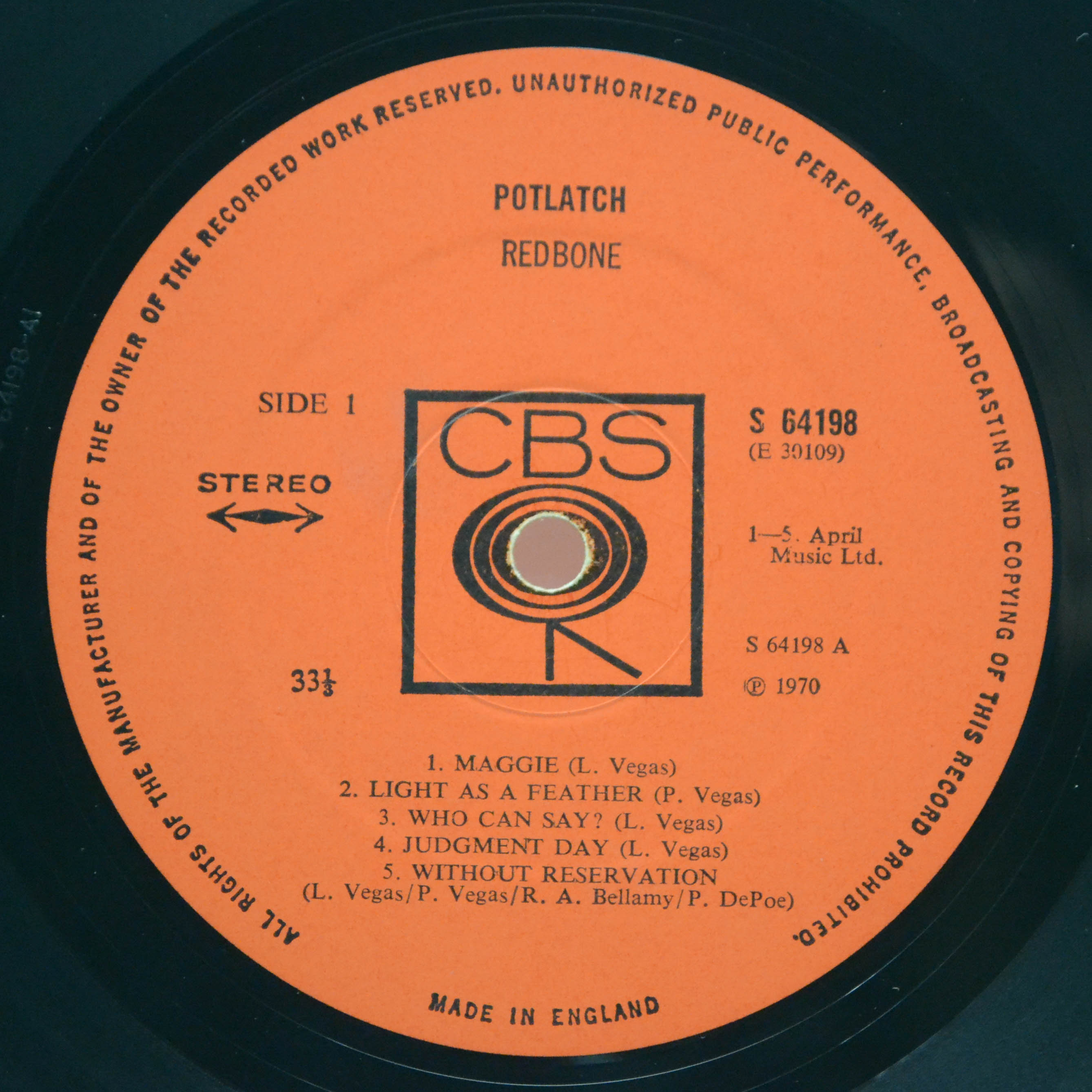 Redbone — Potlatch (UK), 1970