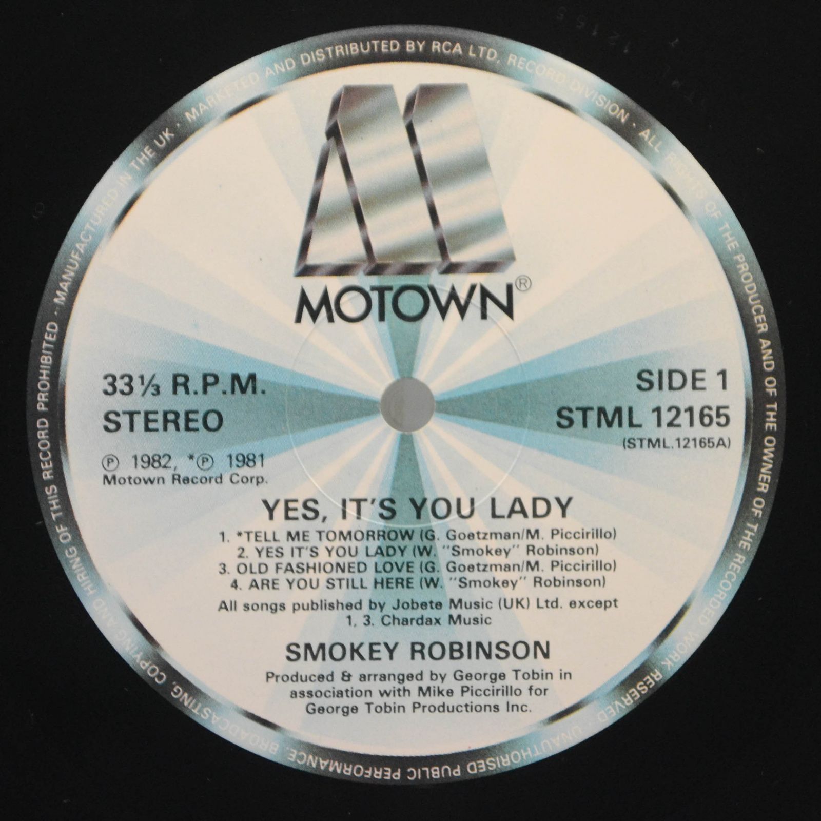 Smokey Robinson — Yes It's You Lady, 1982