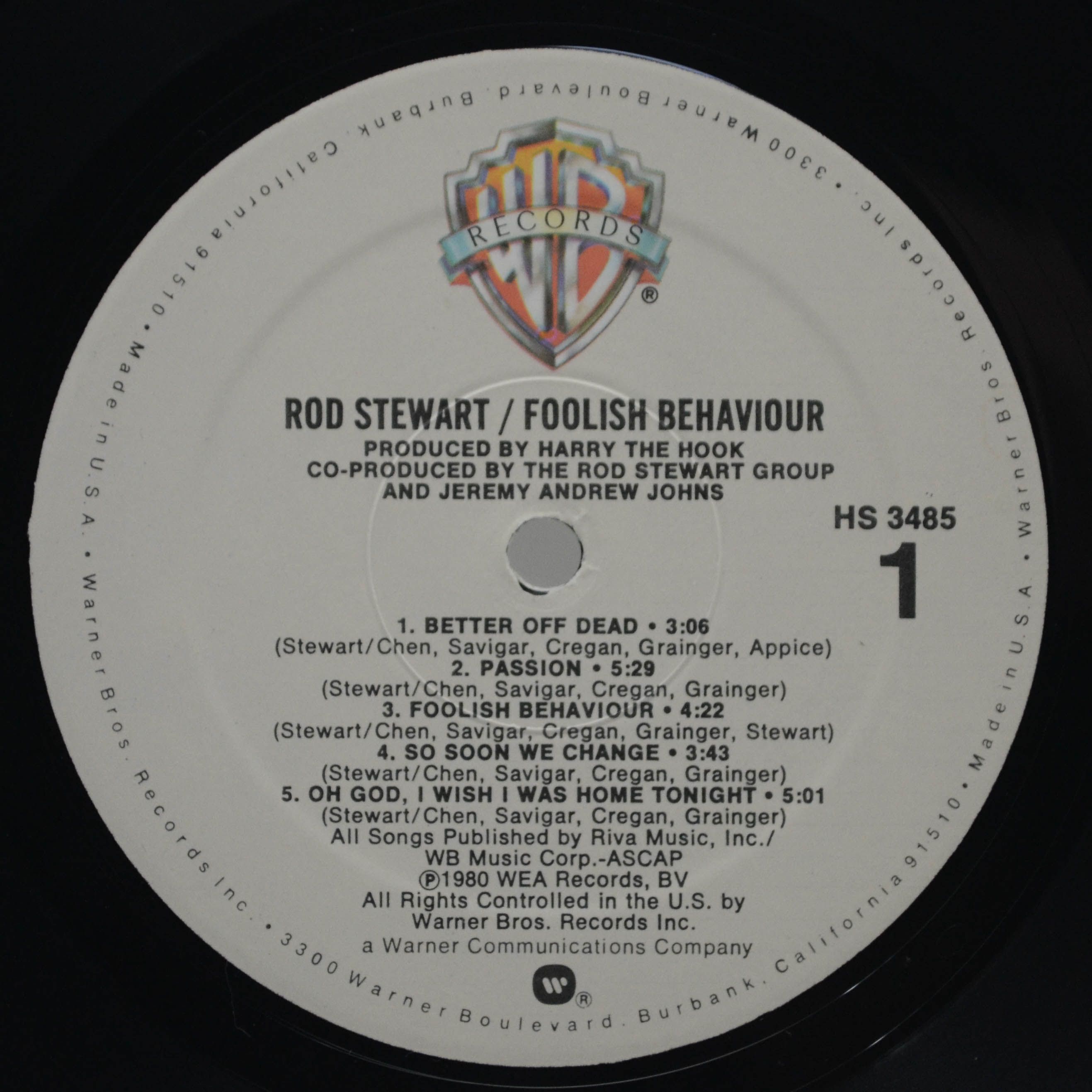 Rod Stewart — Foolish Behaviour (USA), 1980