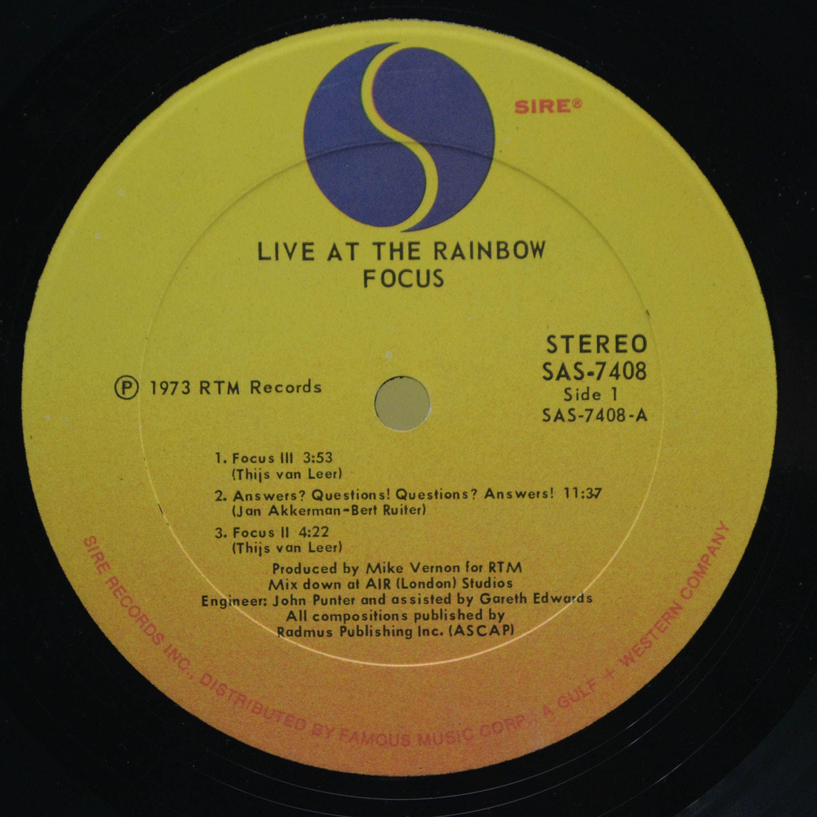 Focus — Live At The Rainbow (USA), 1973