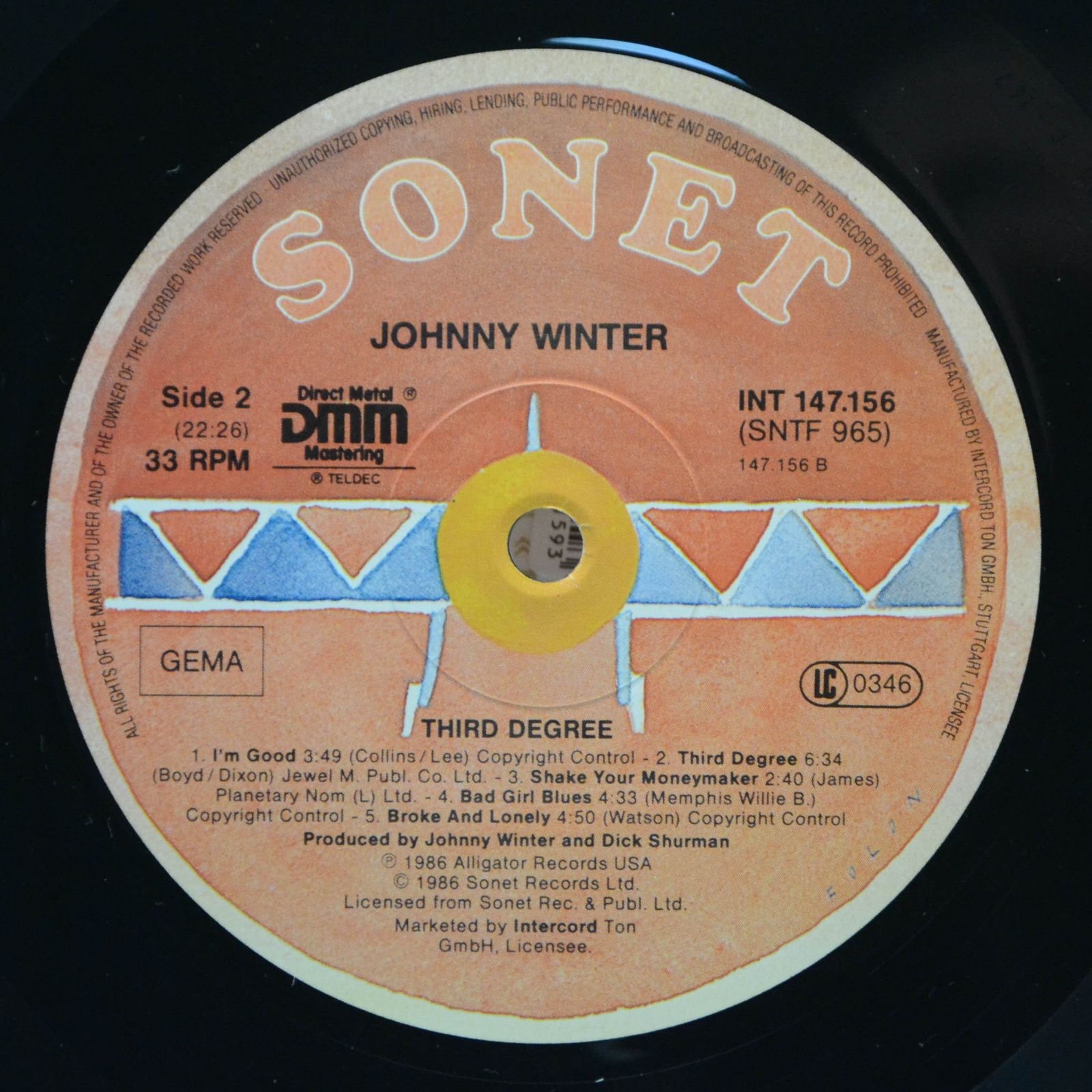 Johnny Winter — 3rd Degree, 1986